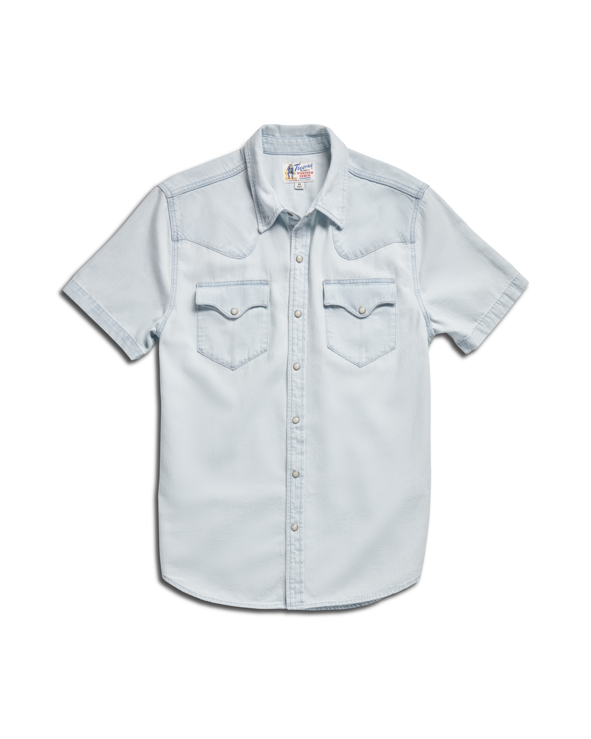 Men's Denim Short Sleeve Pearl Snap - Ultra Light Denim
