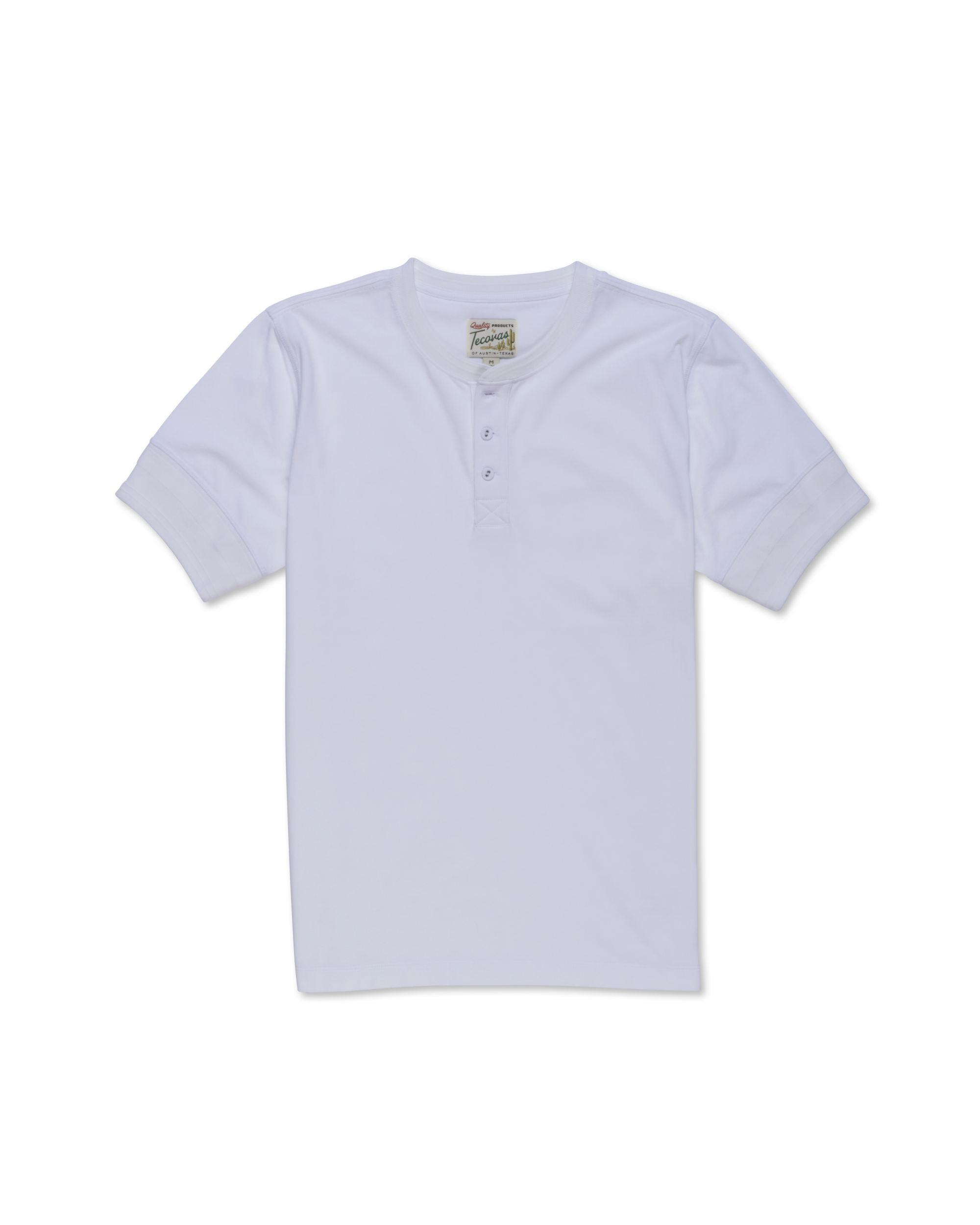 Men's Standard Issue Short Sleeve Henley - White Pima Cotton