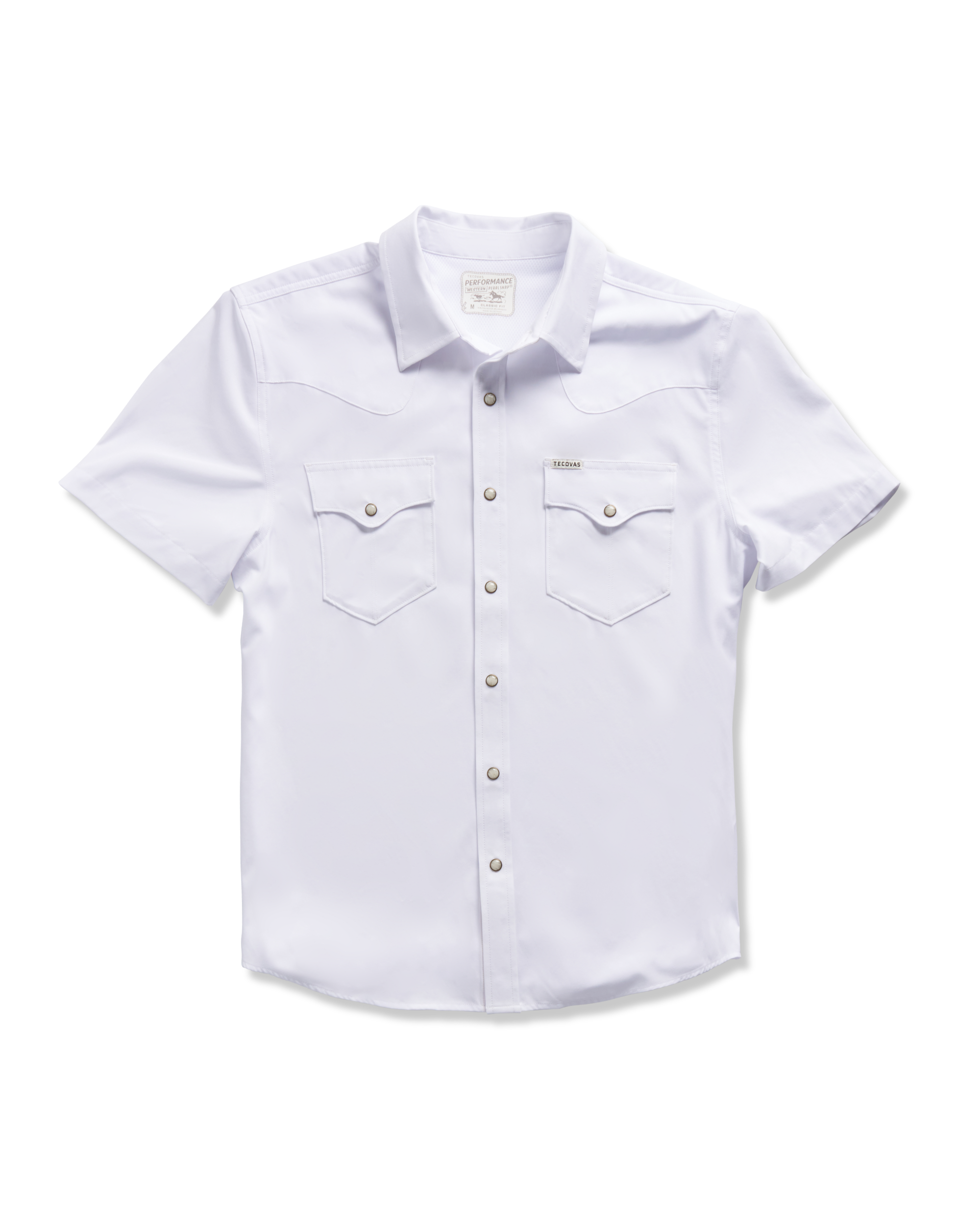 Men's Performance Short Sleeve Western Pearl Snap - Classic Fit - White Performance