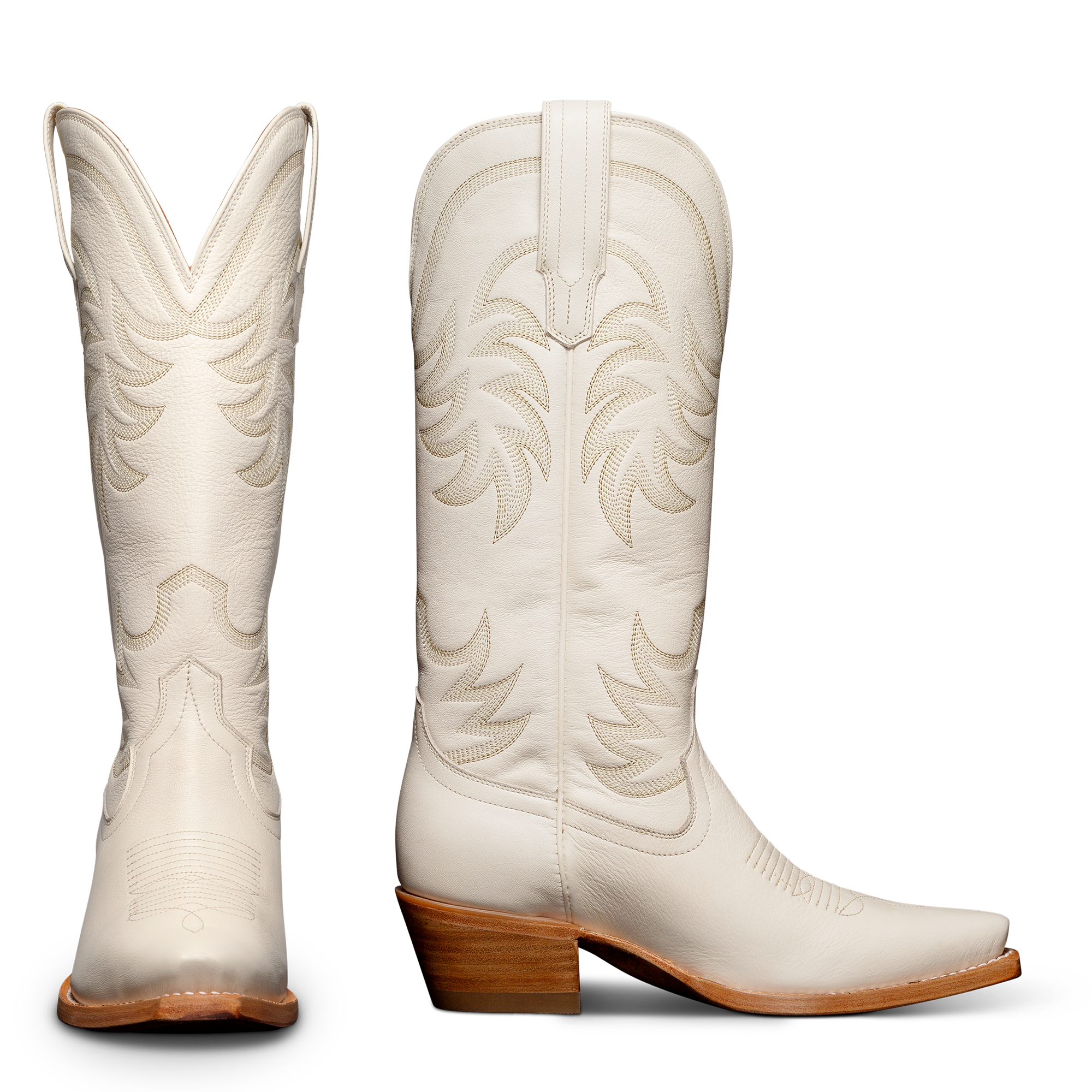 The Annie Wide Calf - Bone Cowhide