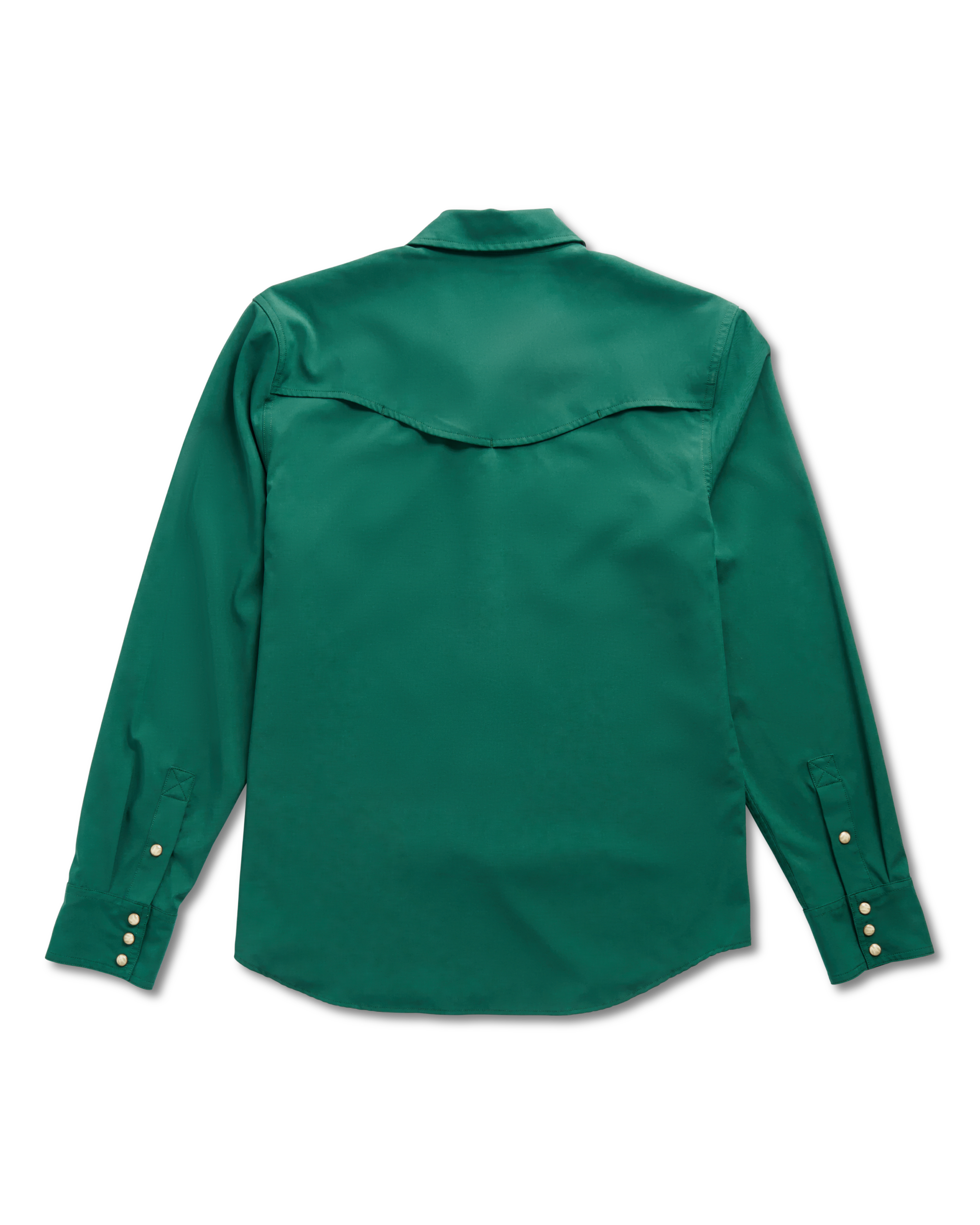Men's Performance Long Sleeve Western Pearl Snap - Classic Fit - Hunter Green Performance