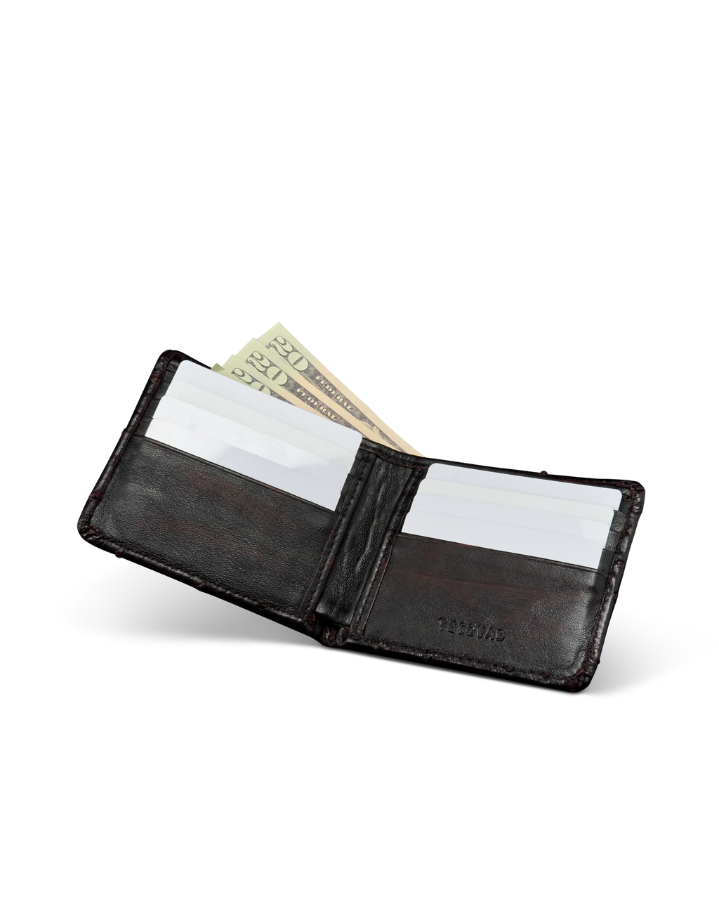 Ostrich Billfold - Black Cherry Ostrich
