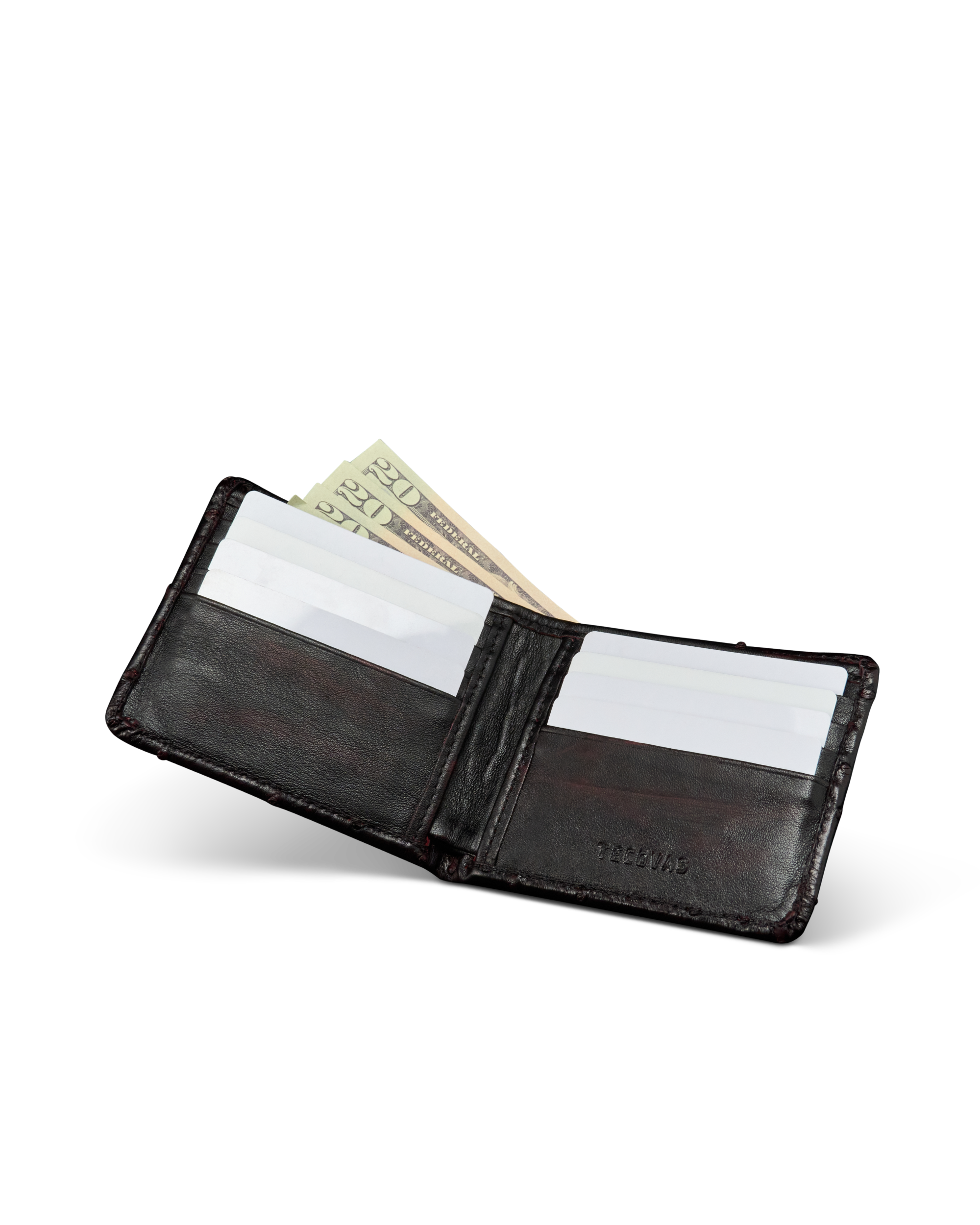 Ostrich Billfold - Black Cherry Ostrich