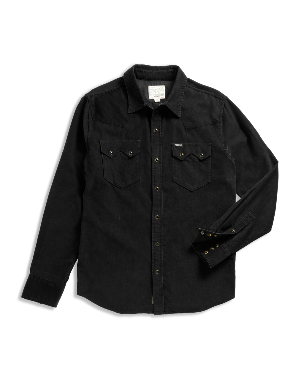 Men's Long Sleeve Texas Weight Corduroy Pearl Snap - Black Corduroy