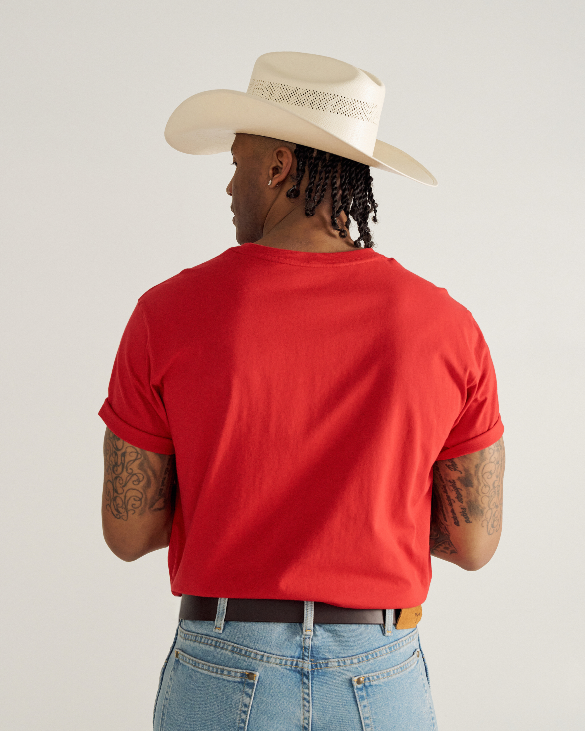 Men's USA Pocket Tee - Red White Pima Cotton
