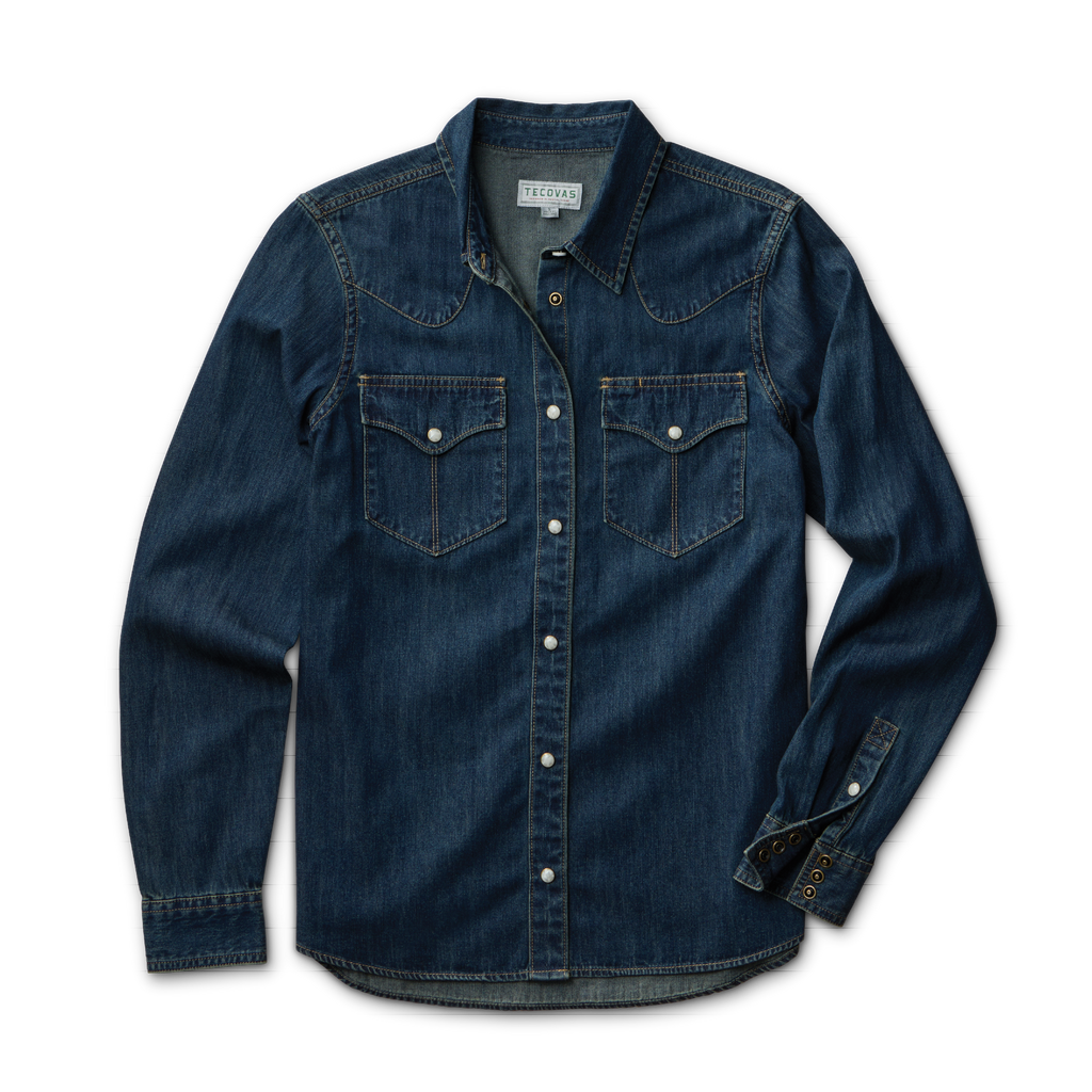 Women's Denim Pearl Snap - Medium Wash Denim