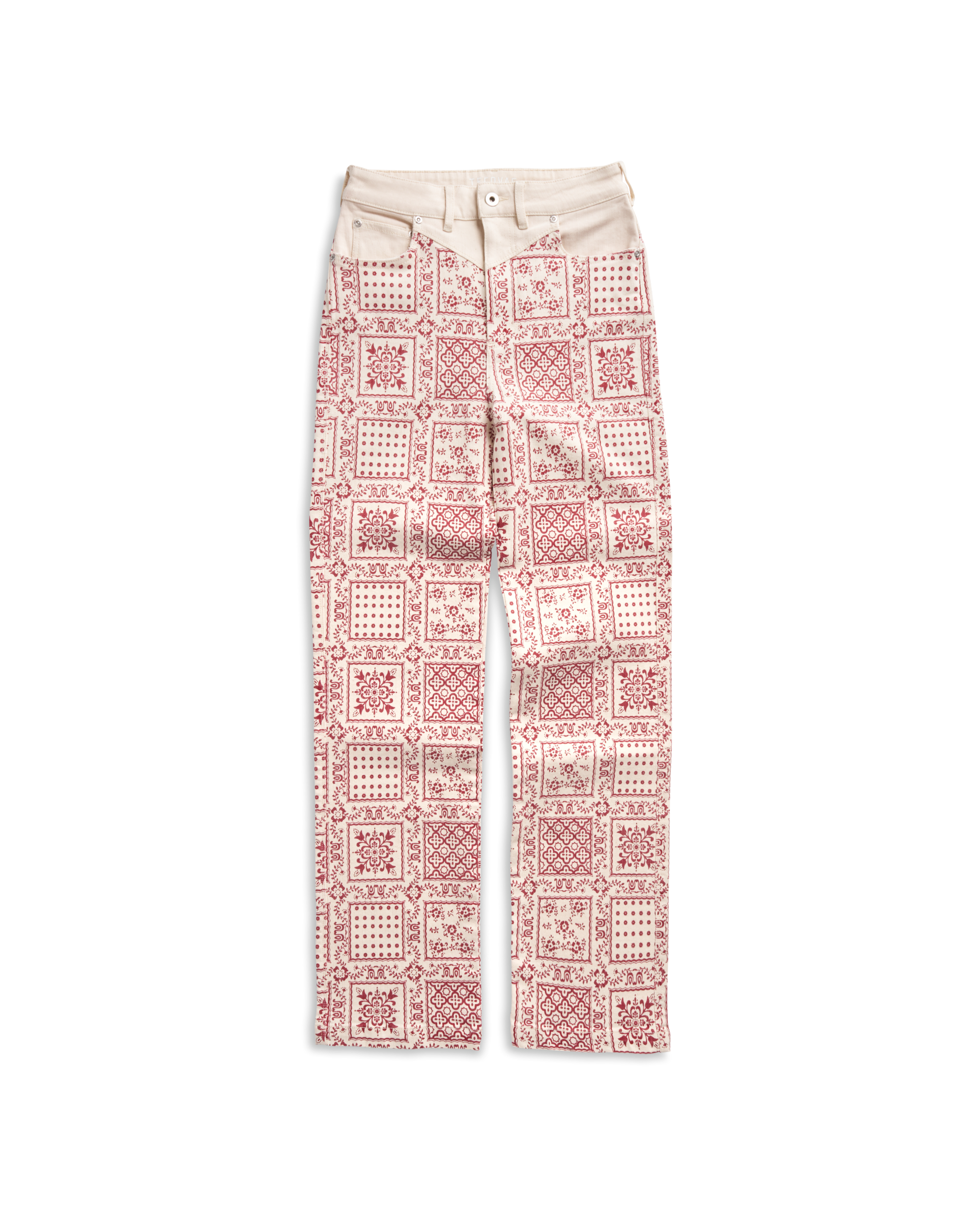 Women's Vintage High Rise Jean - Red Bandana Denim