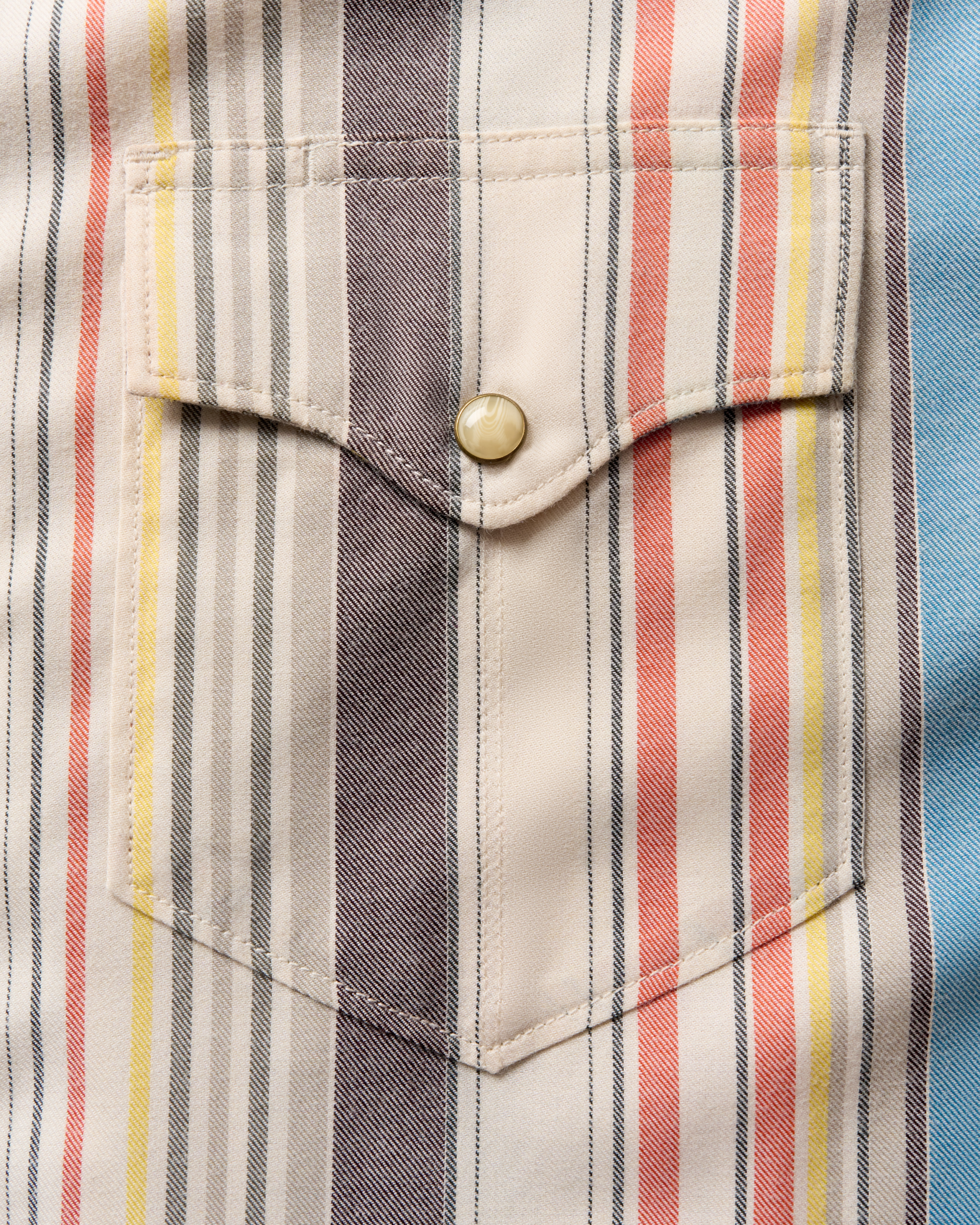 Men's Flying-T Foundation Weight Pearl Snap - Tan Multi Cotton Blend