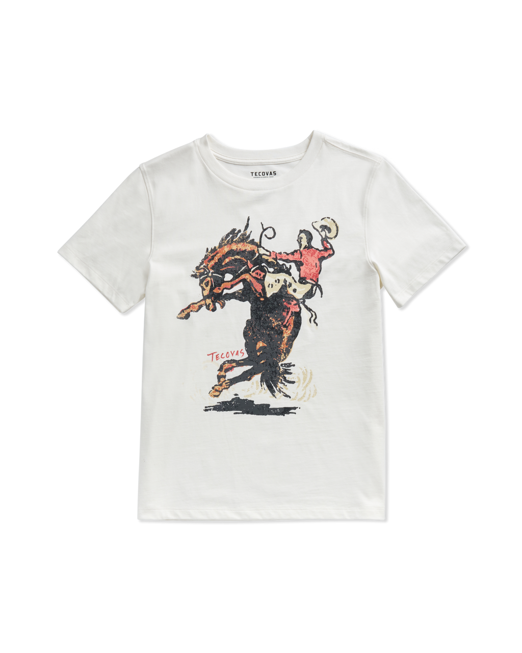 Women's Bucking Bronco Tee - Bone Supima Cotton