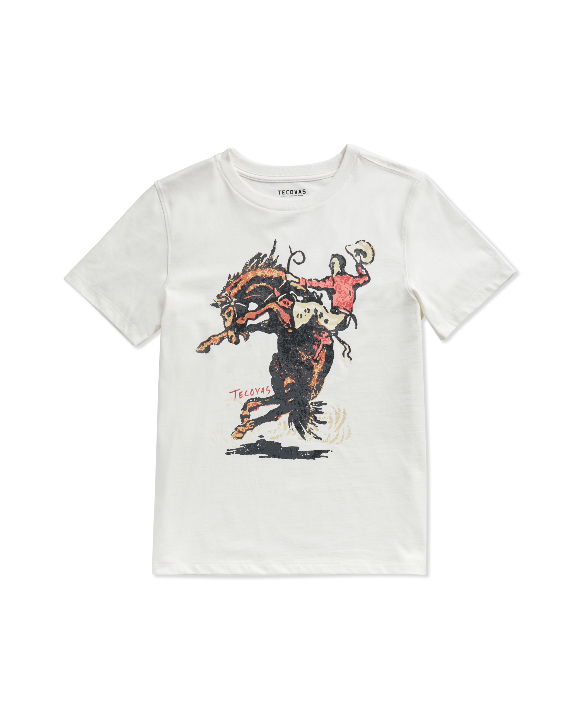 Women's Bucking Bronco Tee - Bone Supima Cotton