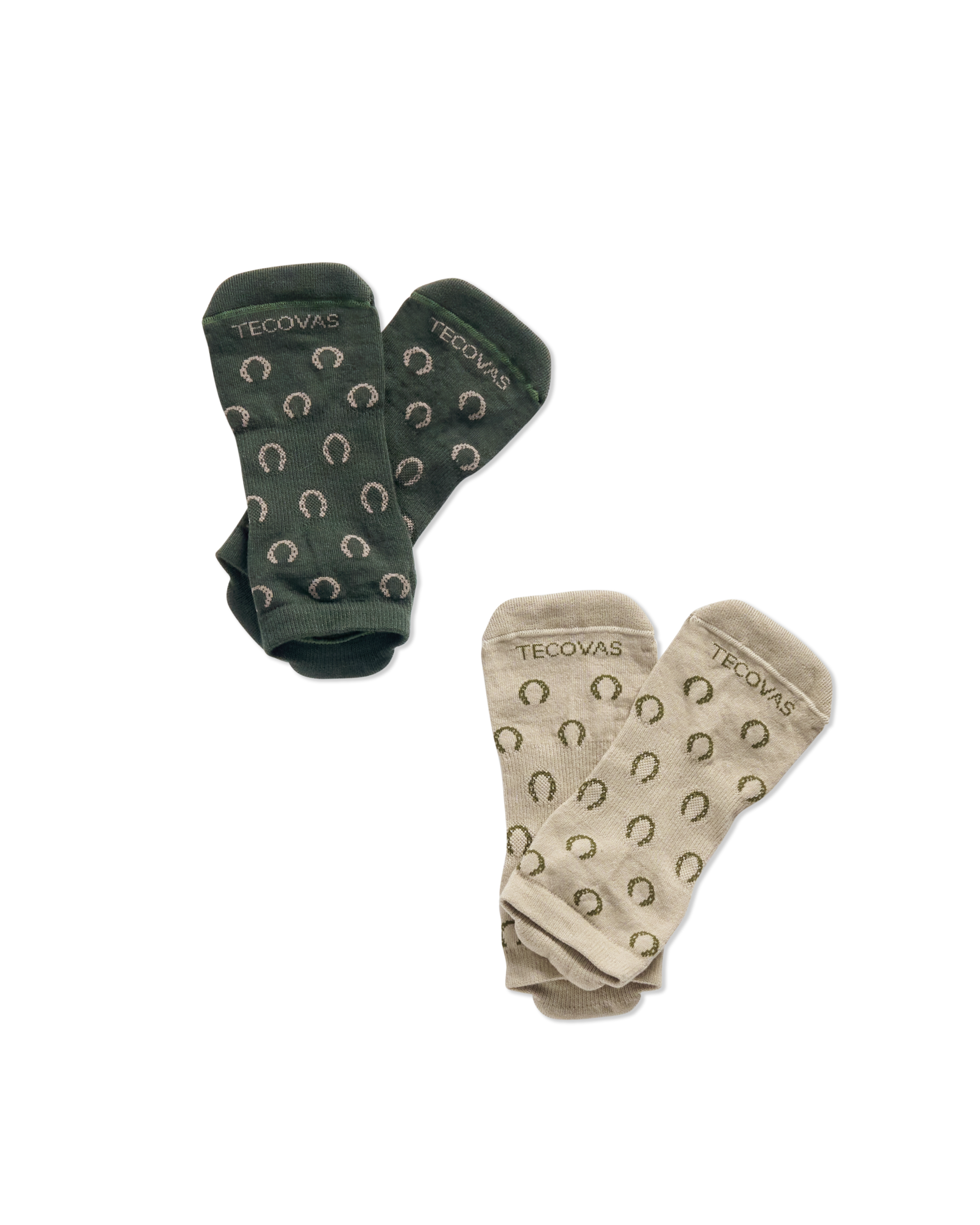Horseshoe Ankle Sock (2-Pack) - Green Sand Polyester Spandex