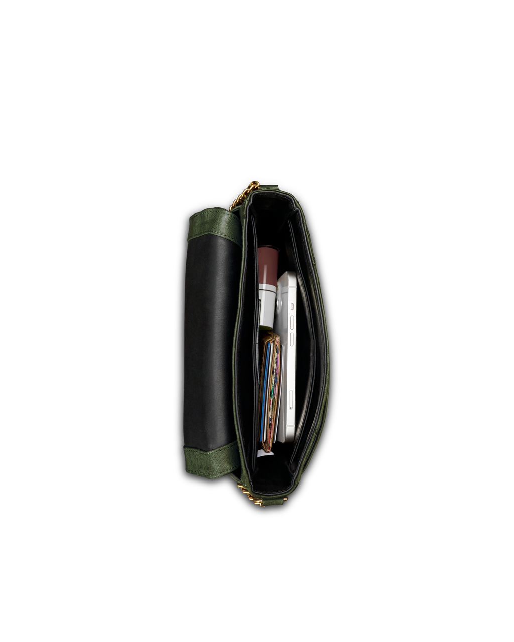 Ostrich Shoulder Bag - Forest Green Ostrich