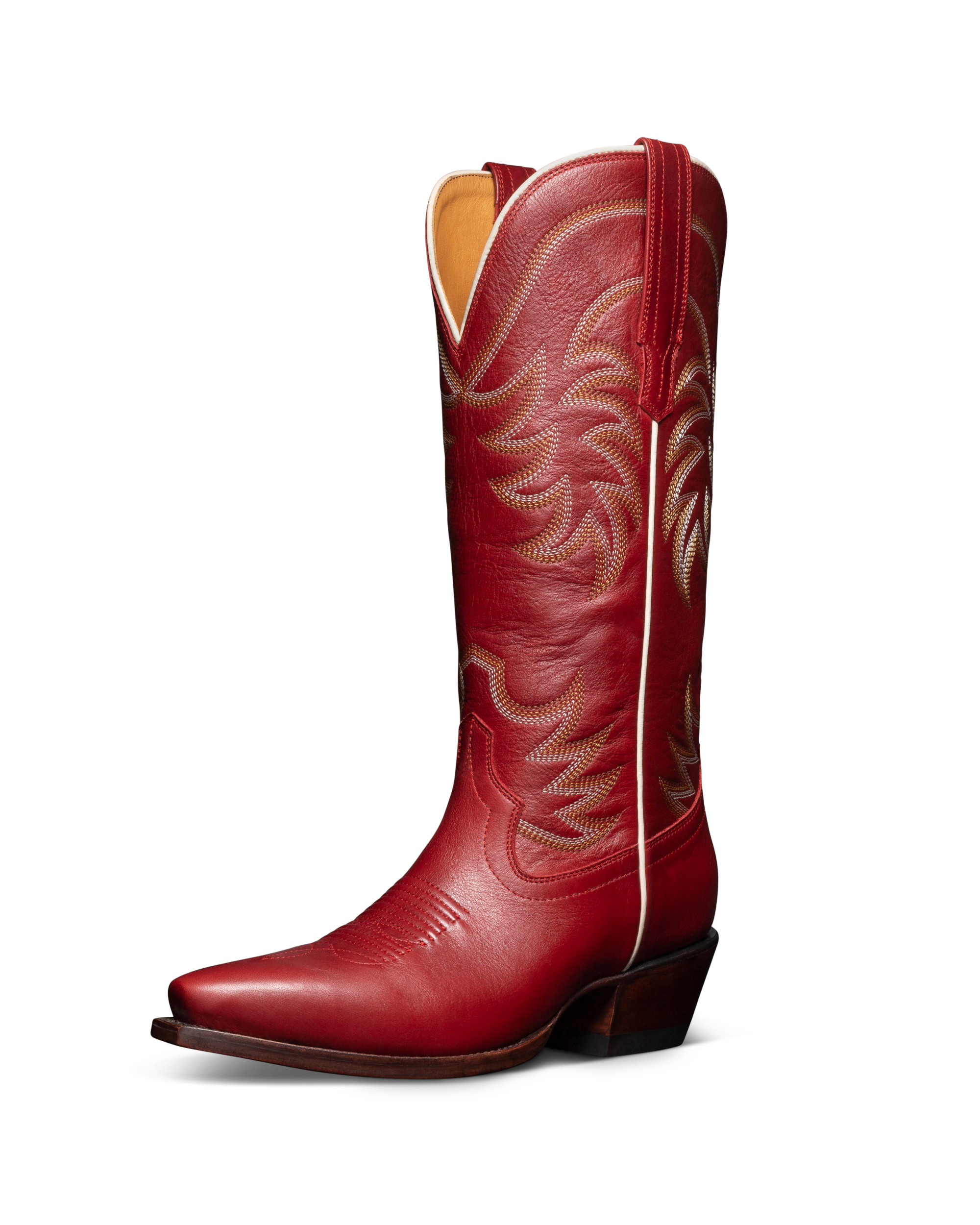 The Annie Wide Calf - Scarlet Cowhide
