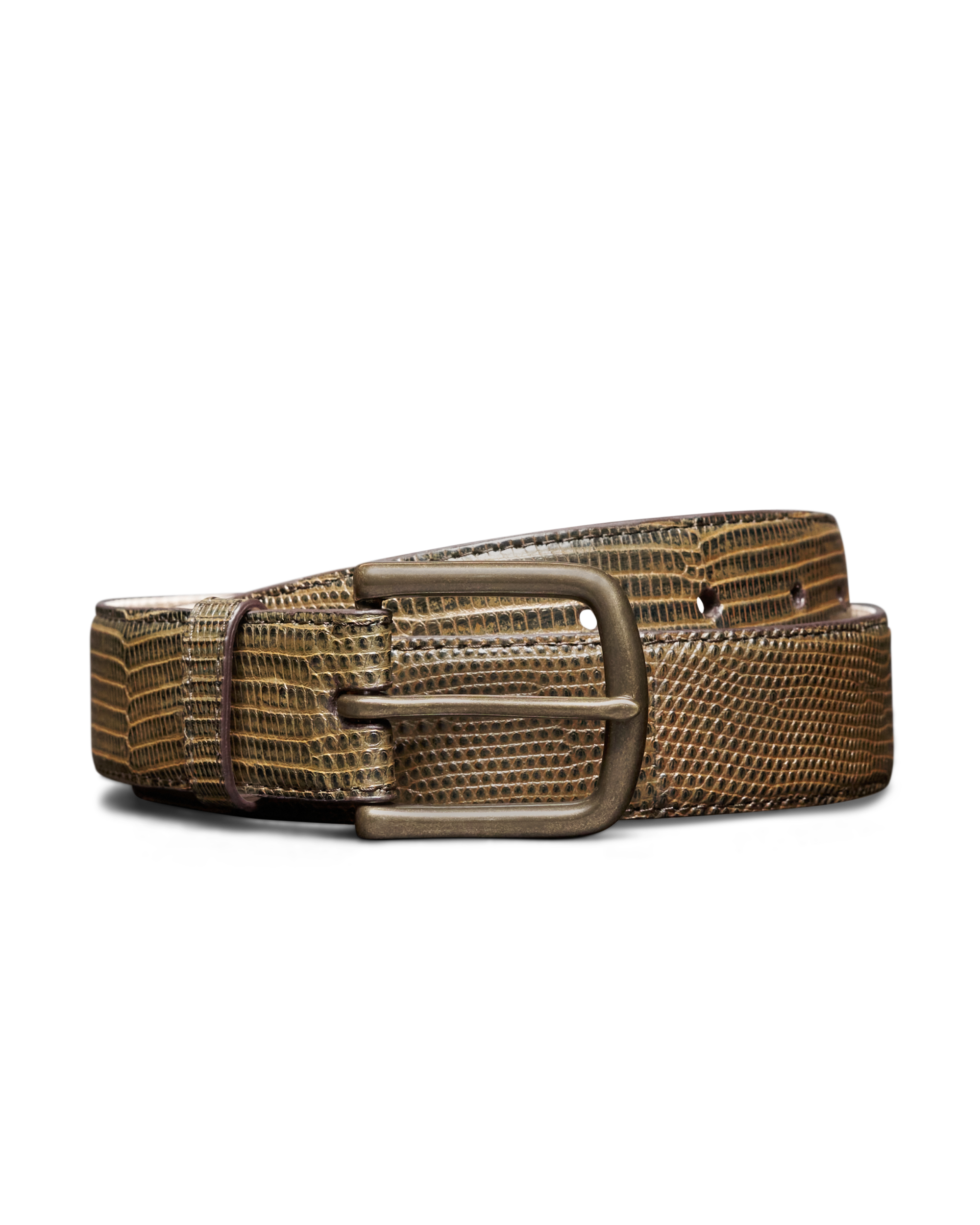 Men's Lizard Belt - Burnt Cedar Relic Lizard