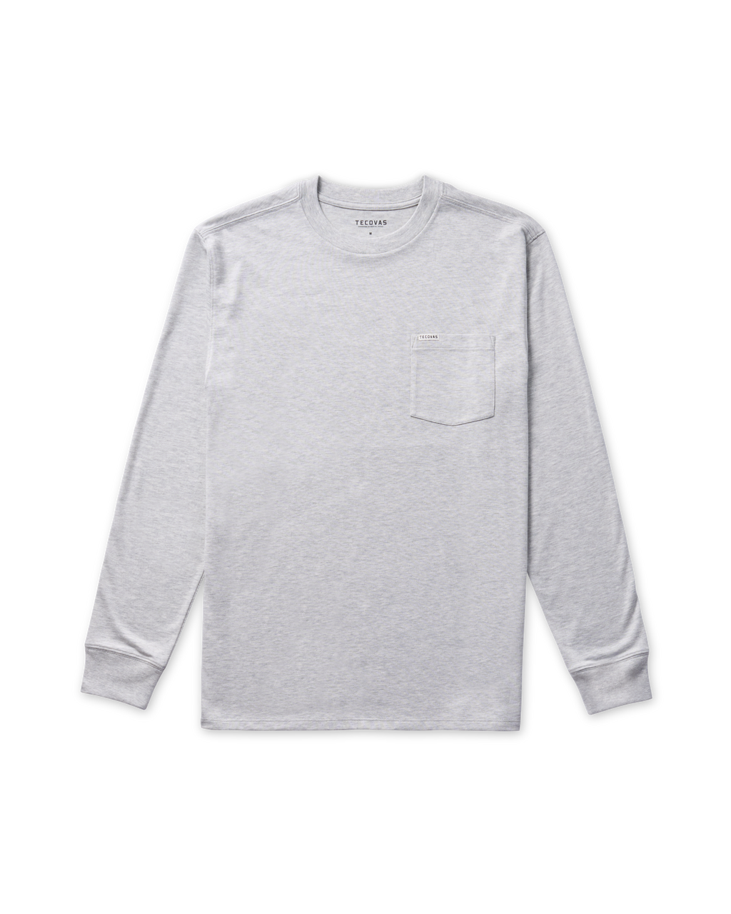 Men's Long Sleeve Standard Issue Heather Pocket Tee - Gray Heather Pima Cotton