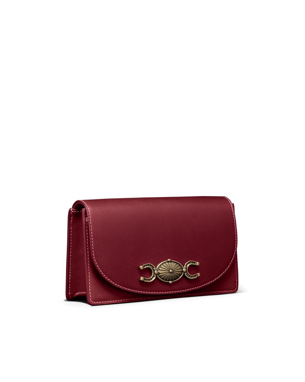 Concho Chain Crossbody - Cabernet Cowhide