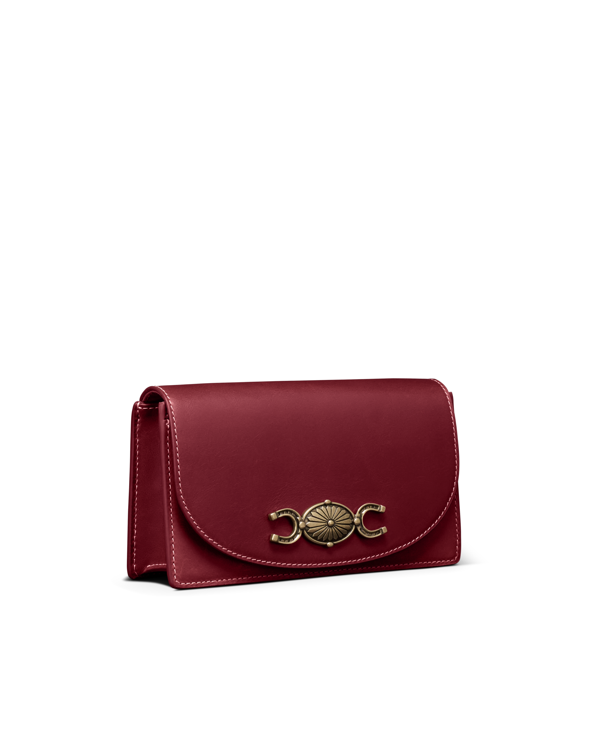 Concho Chain Crossbody - Cabernet Cowhide