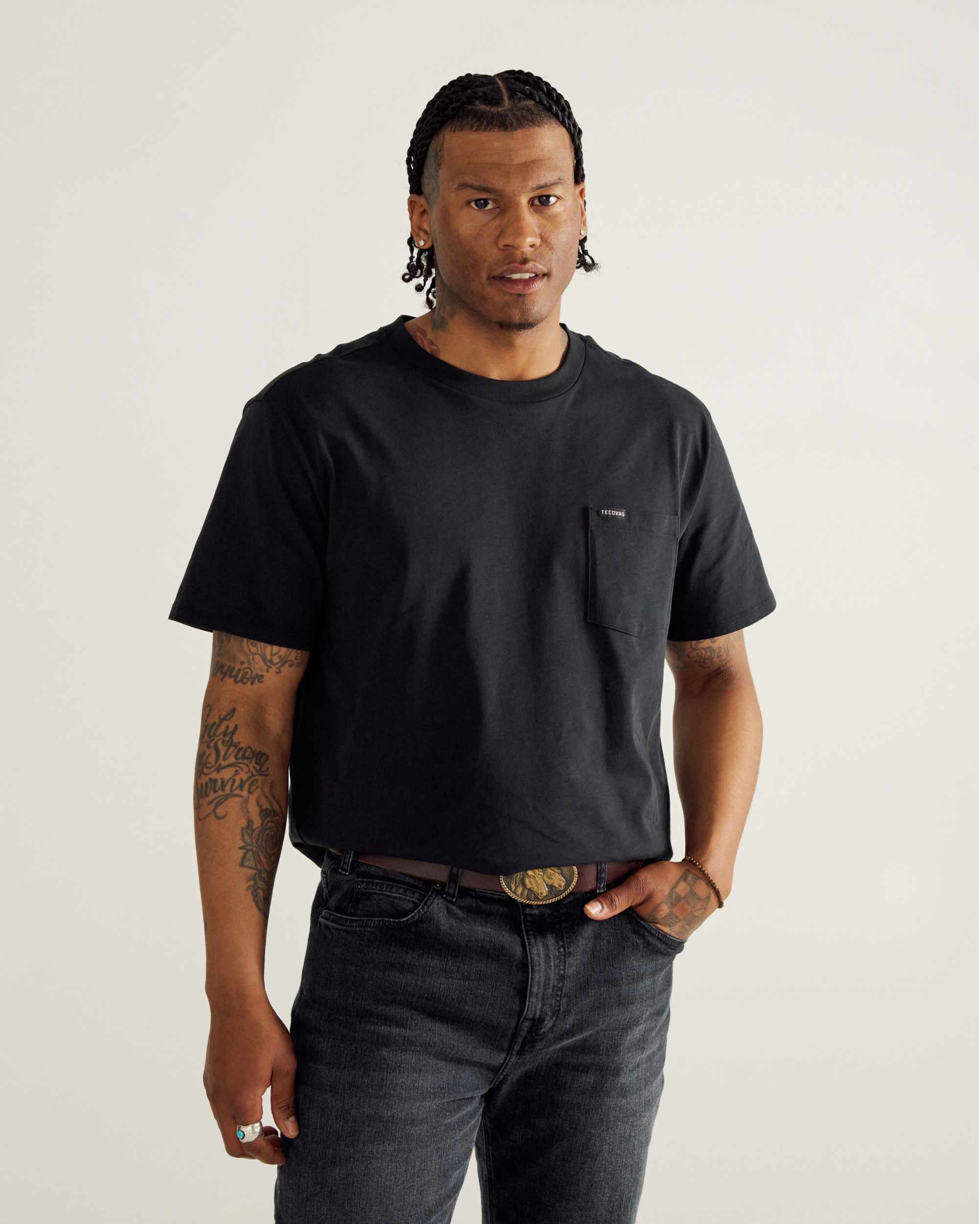 Men's Standard Issue Pocket Tee - Black Cotton
