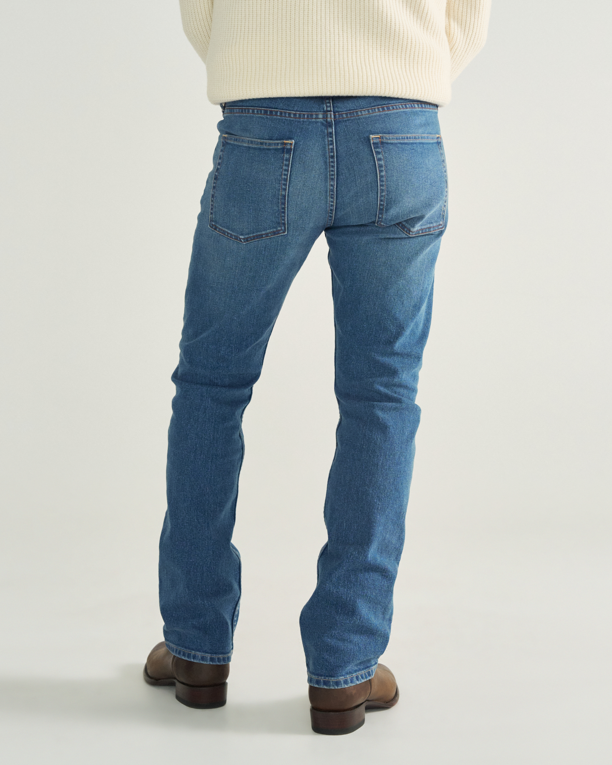Men's Slim Straight Stretch Denim - Medium Wash Stretch Denim