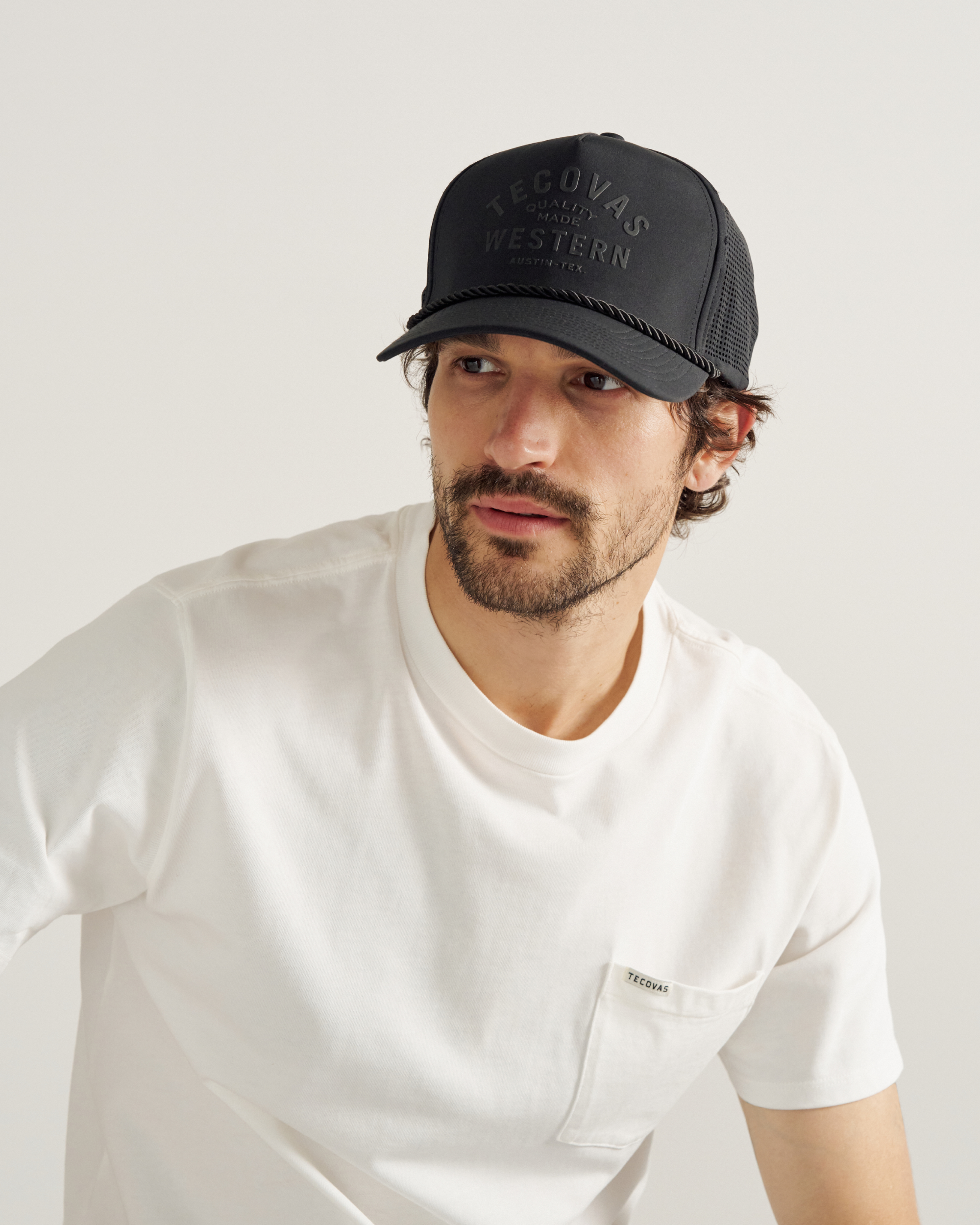 Quality Made Performance Trucker Hat - Black Polyester