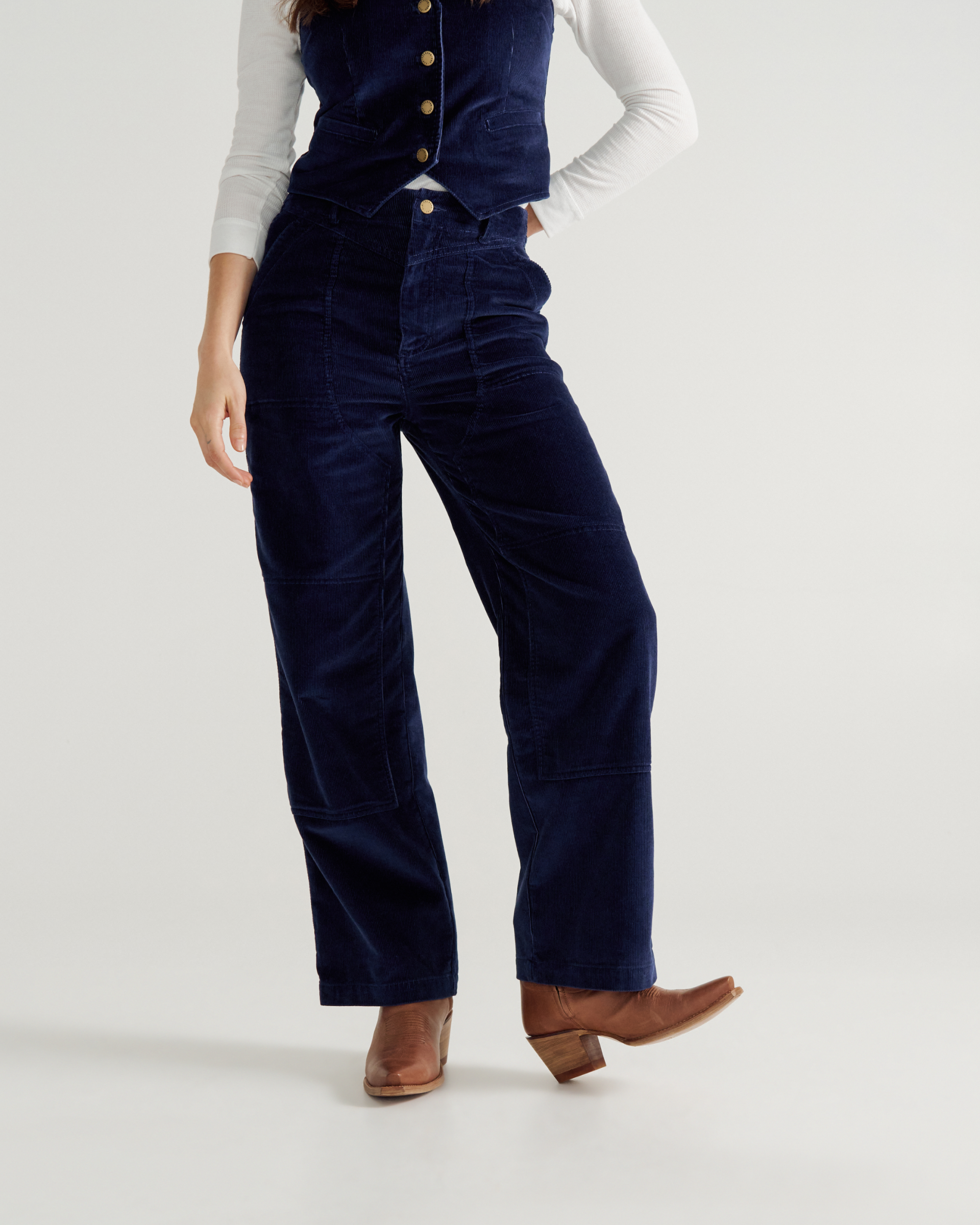 Women's Corduroy Carpenter Pant - Navy Corduroy