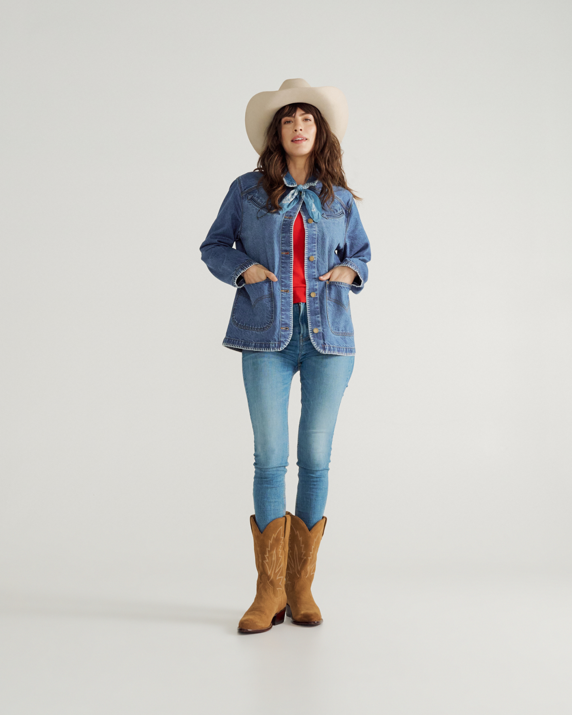 Women's Denim Chore Jacket - Medium Wash Denim