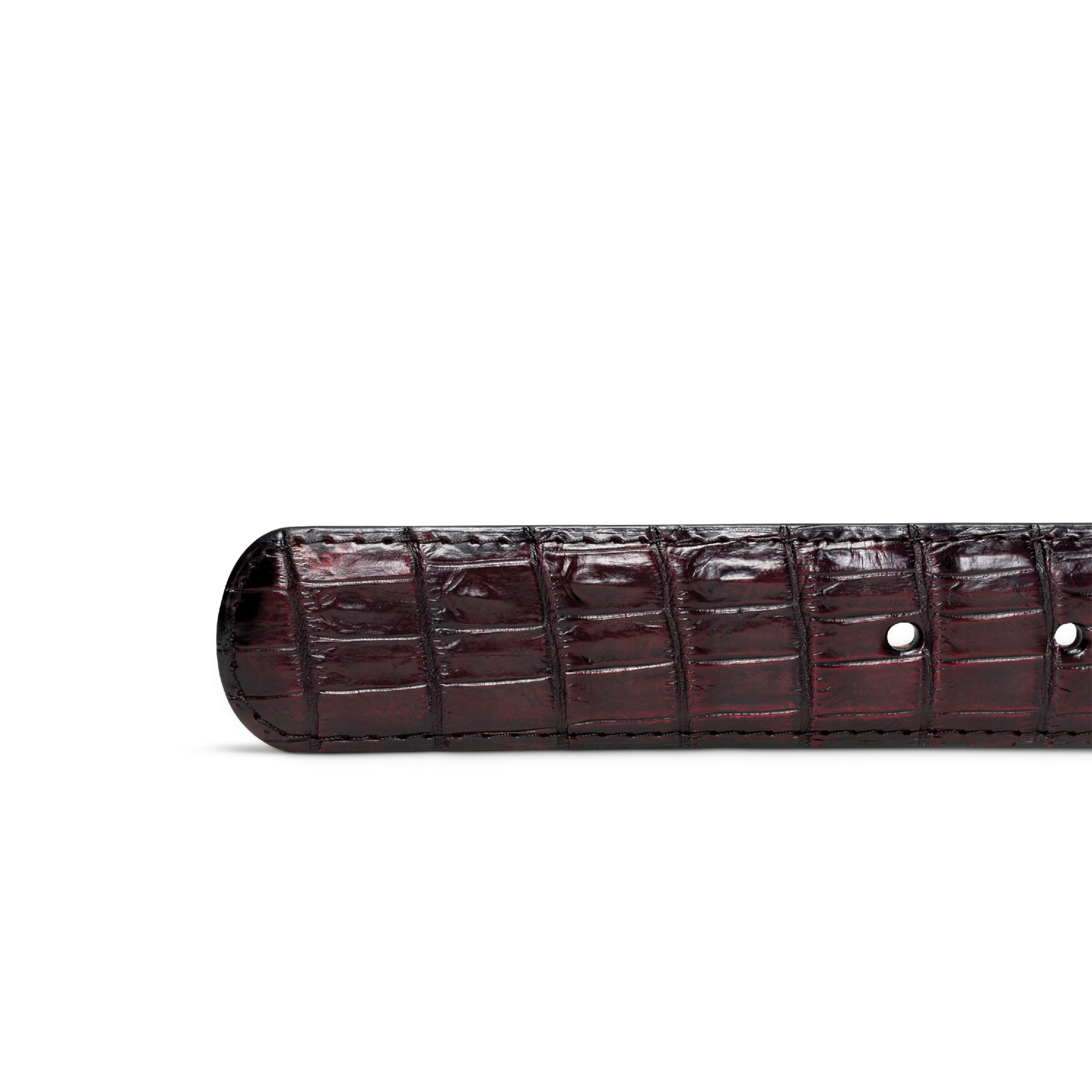 Men's Crocodile Belt - Black Cherry Crocodile