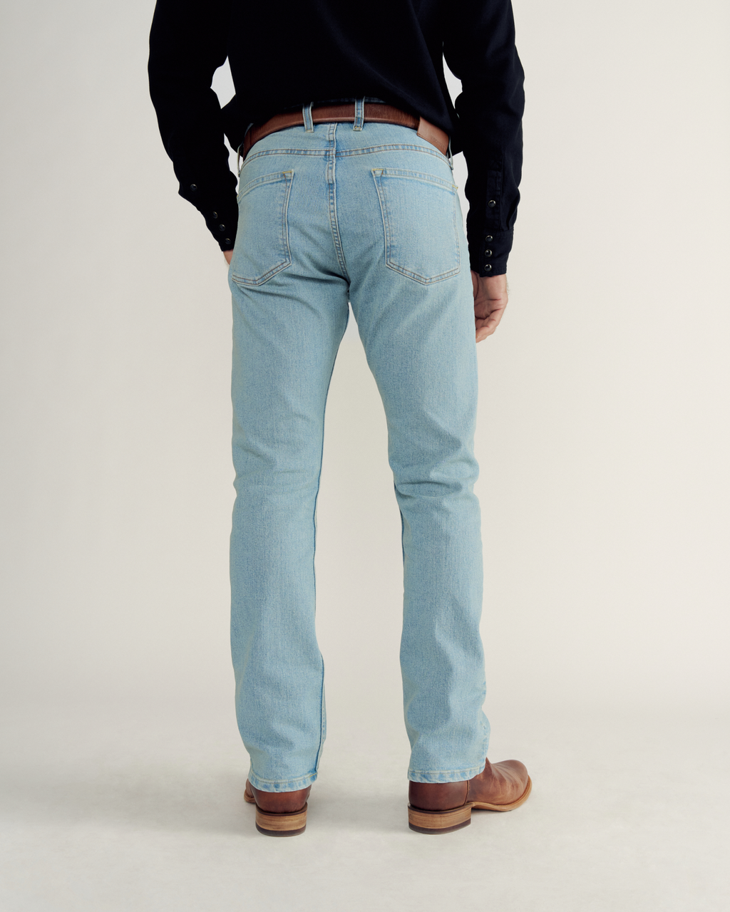 Men's Slim Straight Stretch Denim - Light Stone Wash Stretch Denim