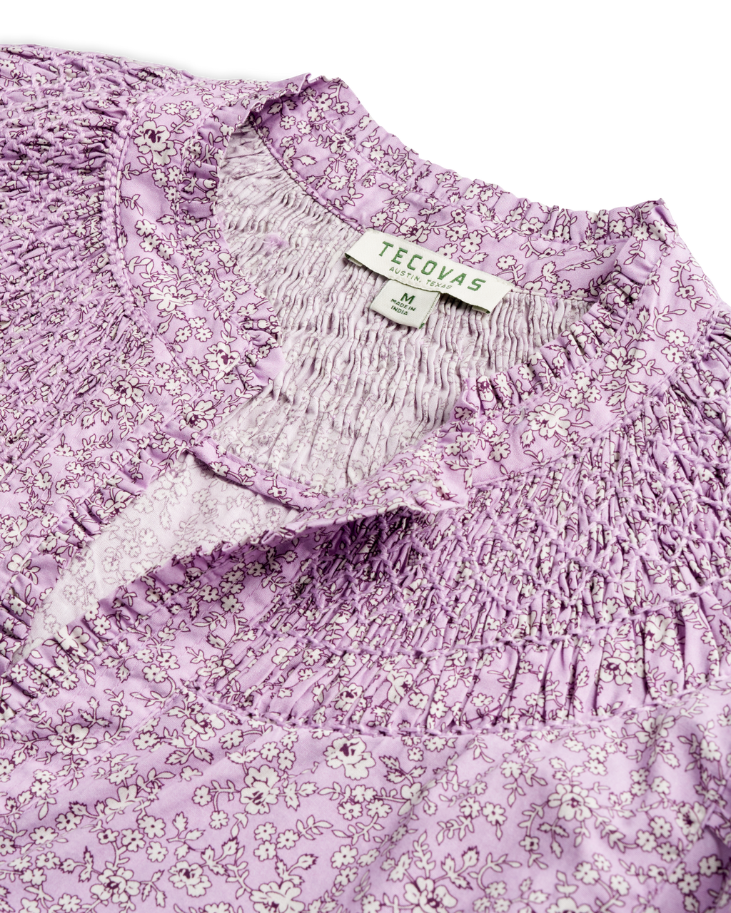 Women's Split Neck Top - Purple Cotton