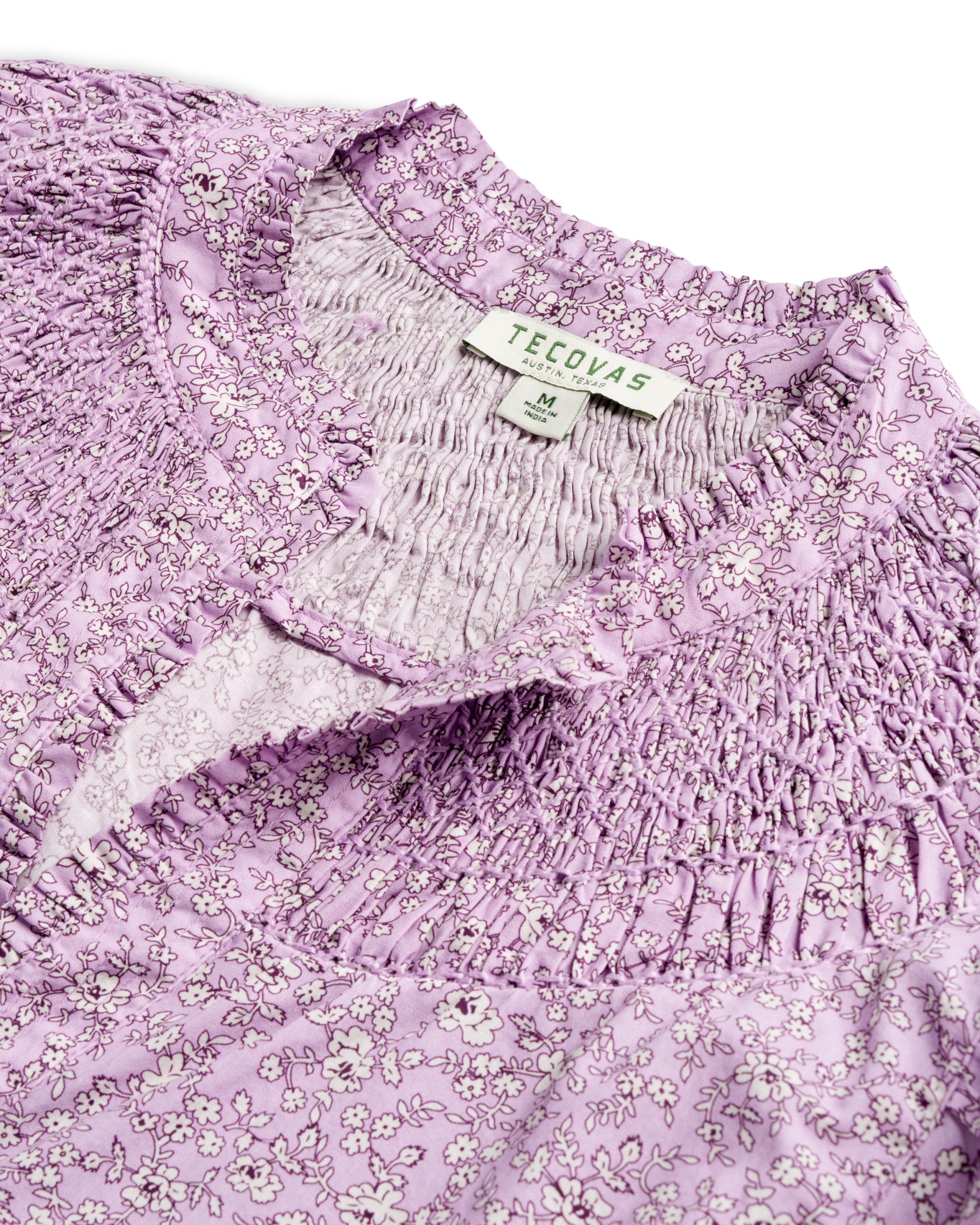 Women's Split Neck Top - Purple Cotton