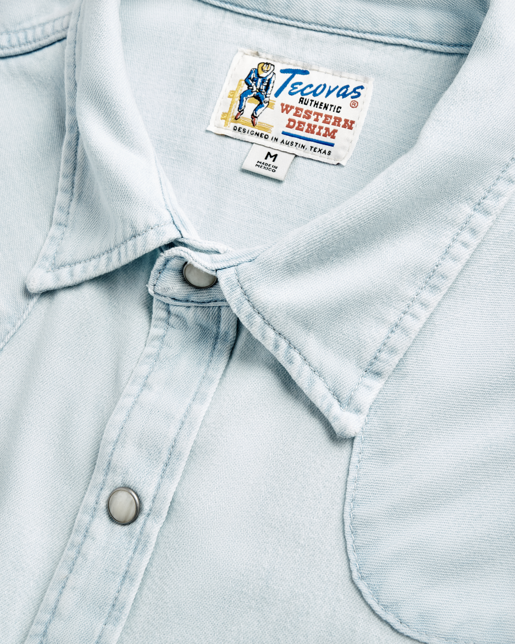 Men's Denim Short Sleeve Pearl Snap - Ultra Light Denim