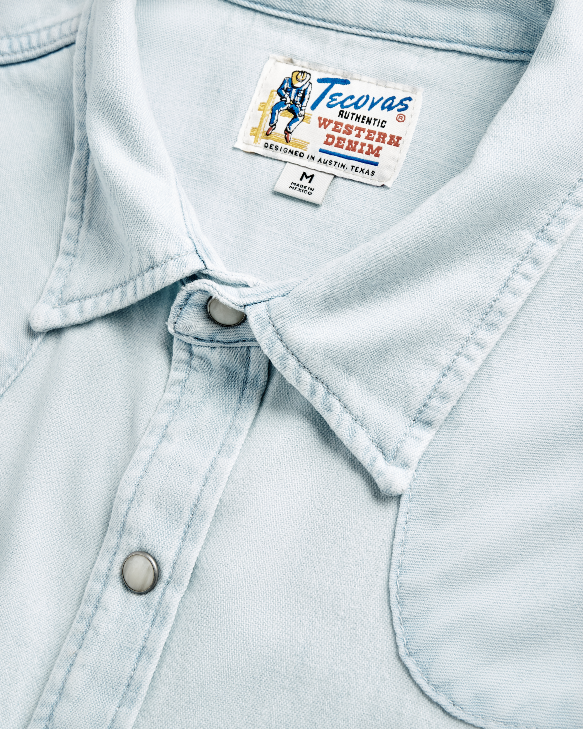 Men's Denim Long Sleeve Pearl Snap - Ultra Light Denim