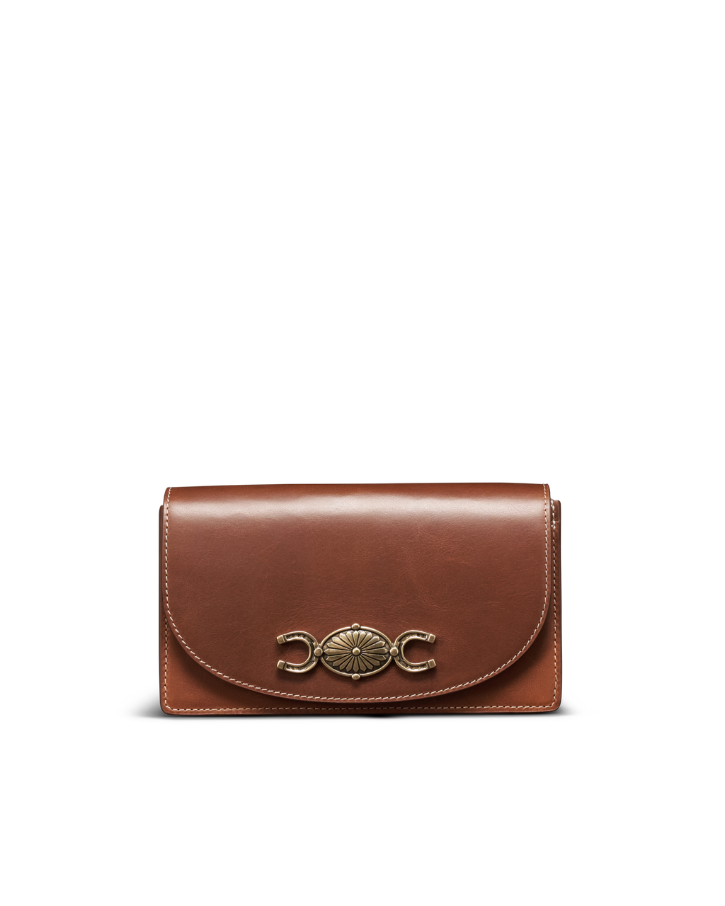 Concho Chain Crossbody - Saddle Cowhide