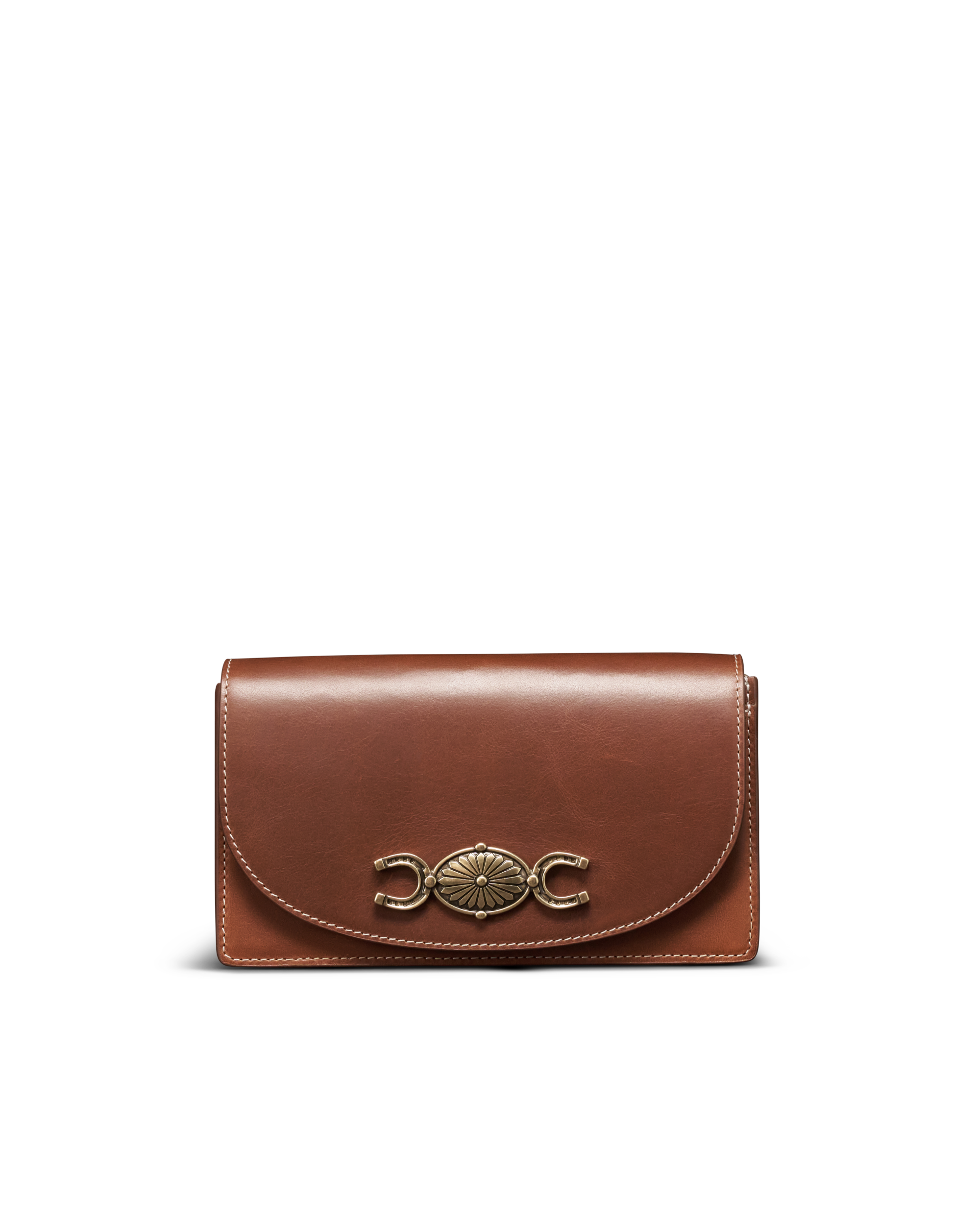 Concho Chain Crossbody - Saddle Cowhide