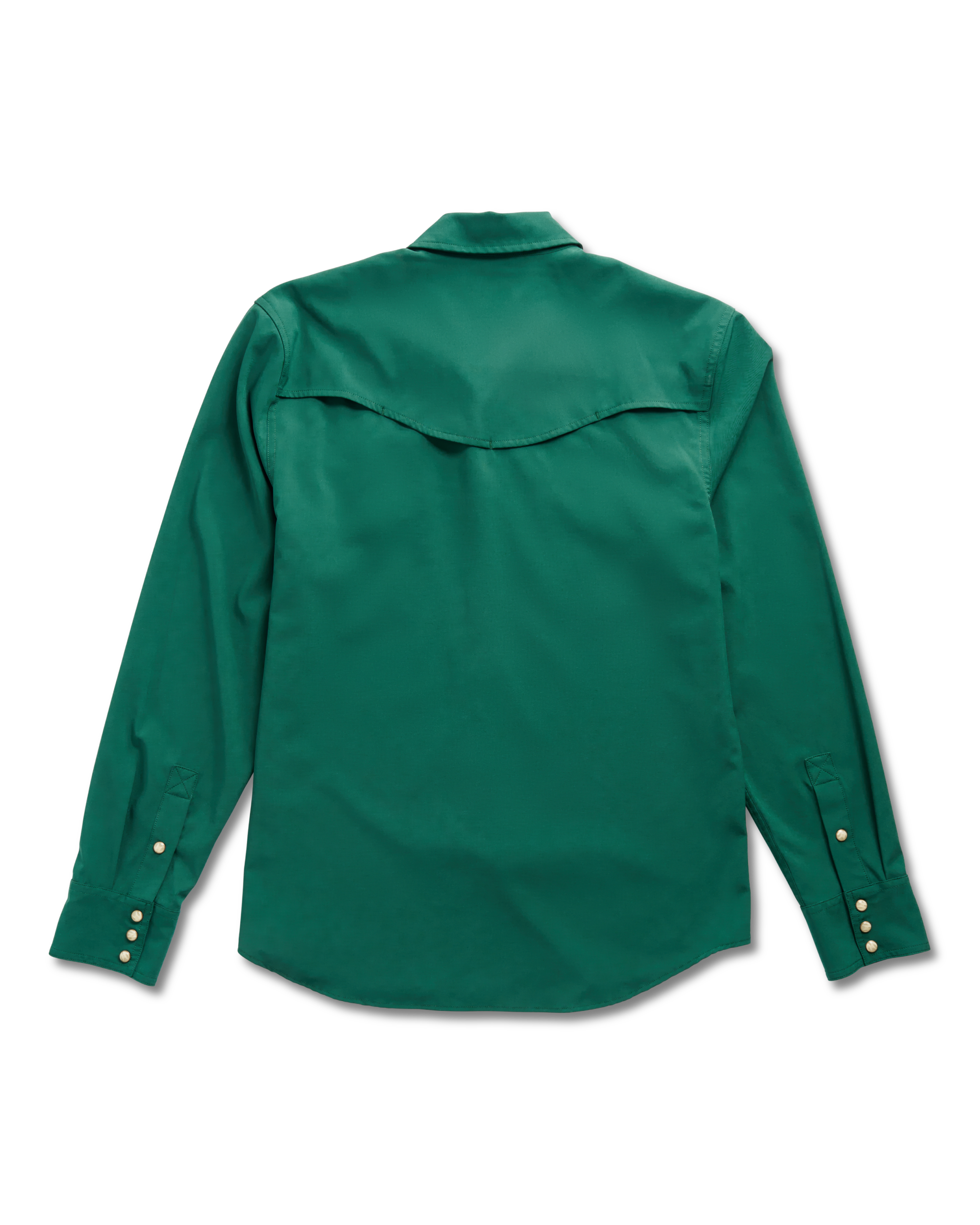 Men's Performance Long Sleeve Western Pearl Snap - Hunter Green Performance