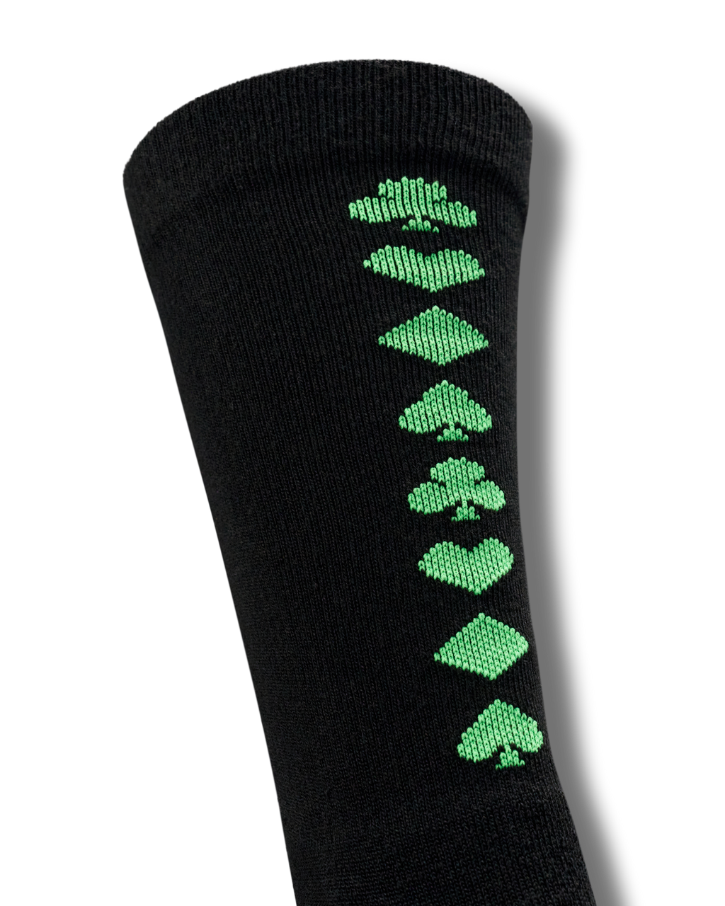 Deal Me In Mid Calf Sock (2-Pack) - Black Gamblers Green Polyester Spandex