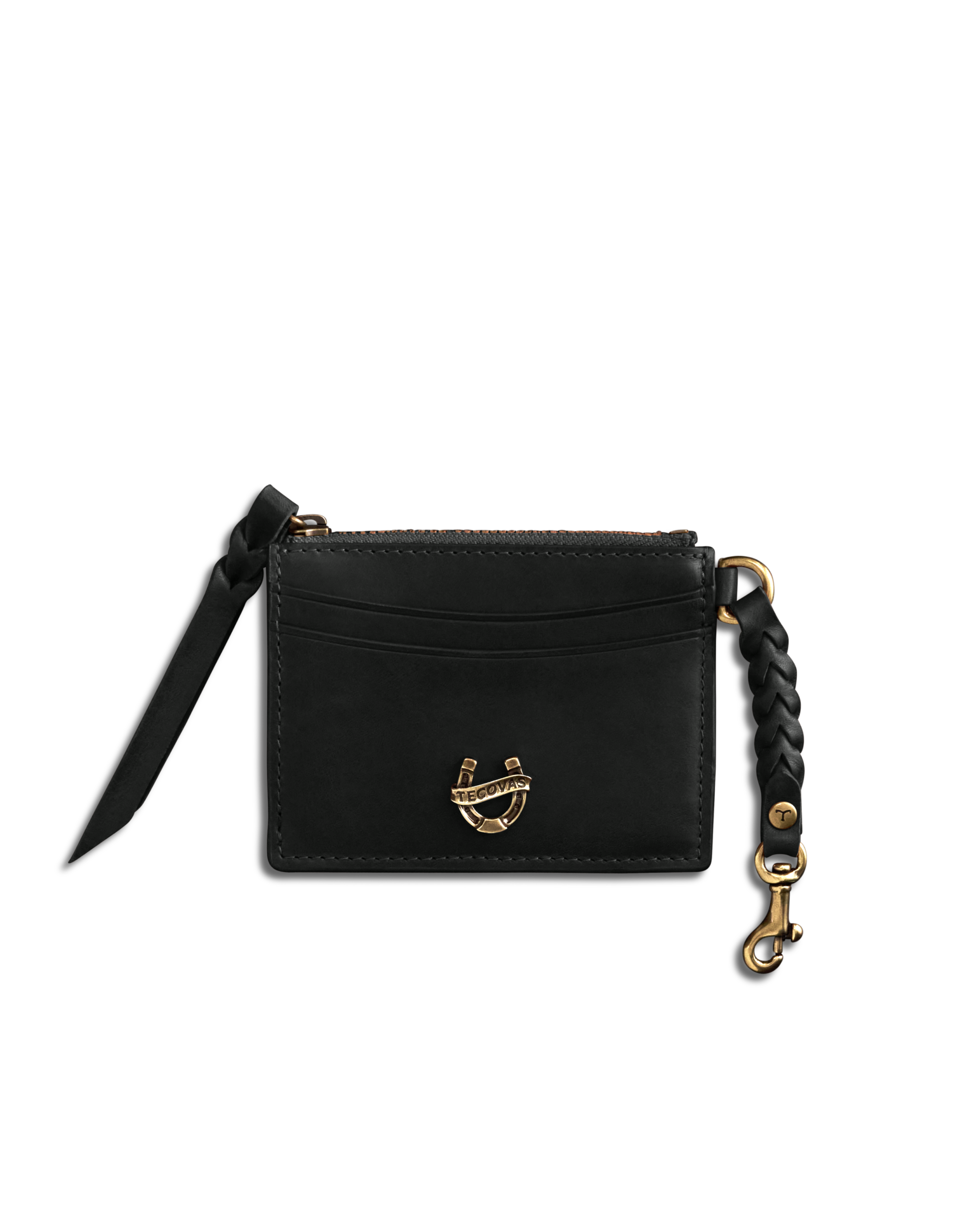 Women's Keychain Card Case - Black Cowhide