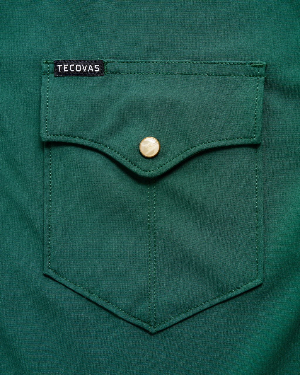 Men's Performance Long Sleeve Western Pearl Snap - Classic Fit - Hunter Green Performance