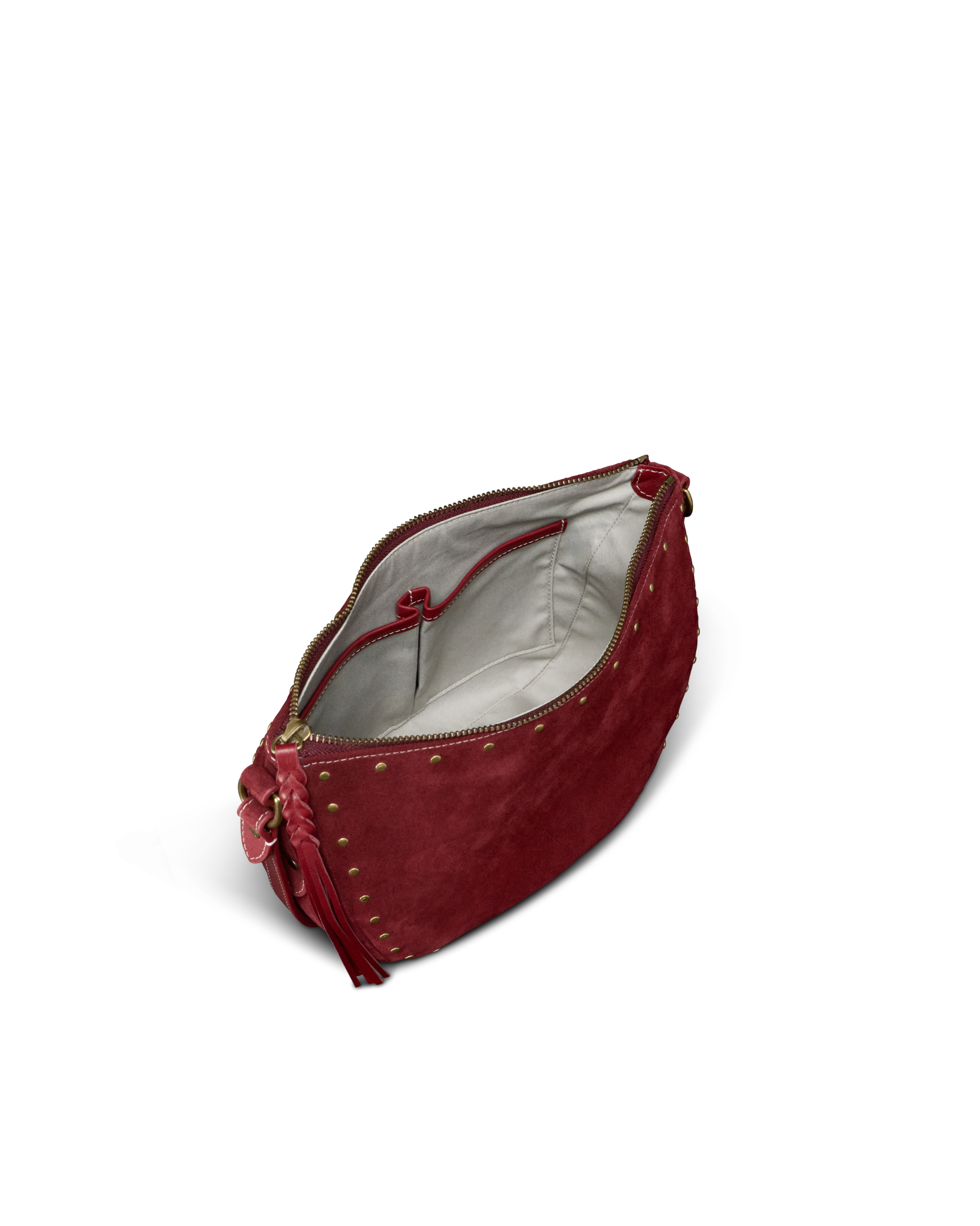 Slouchy Shoulder Bag - Cabernet Suede