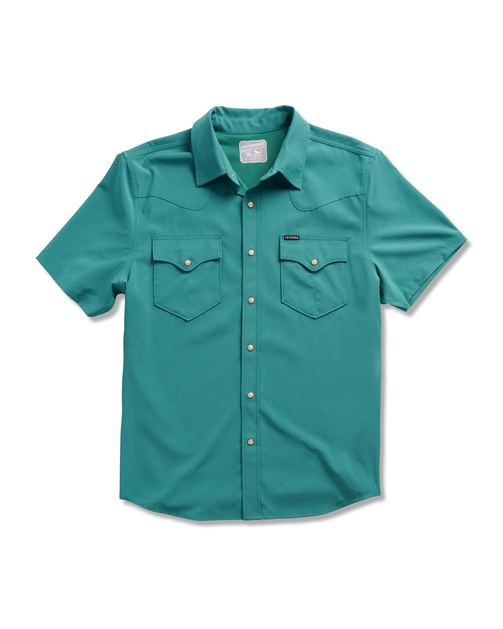 Men's Performance Short Sleeve Western Pearl Snap - Deep Jungle Performance
