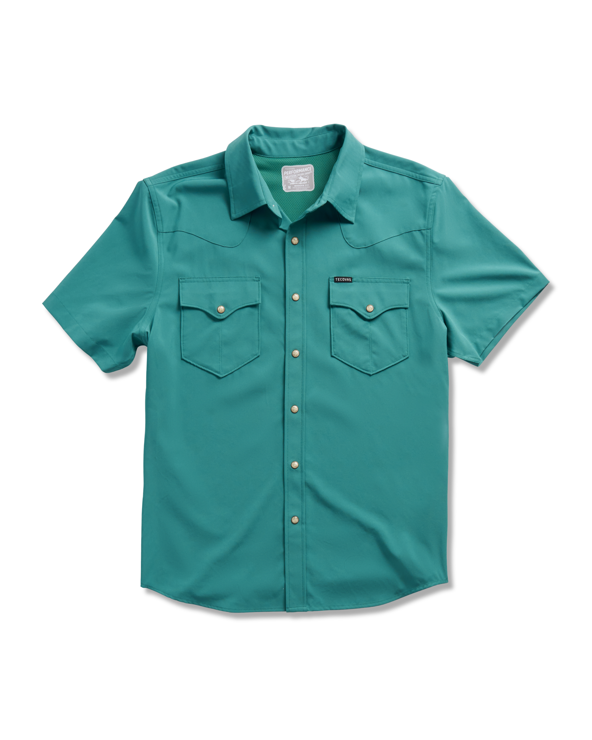 Men's Performance Short Sleeve Western Pearl Snap - Deep Jungle Performance