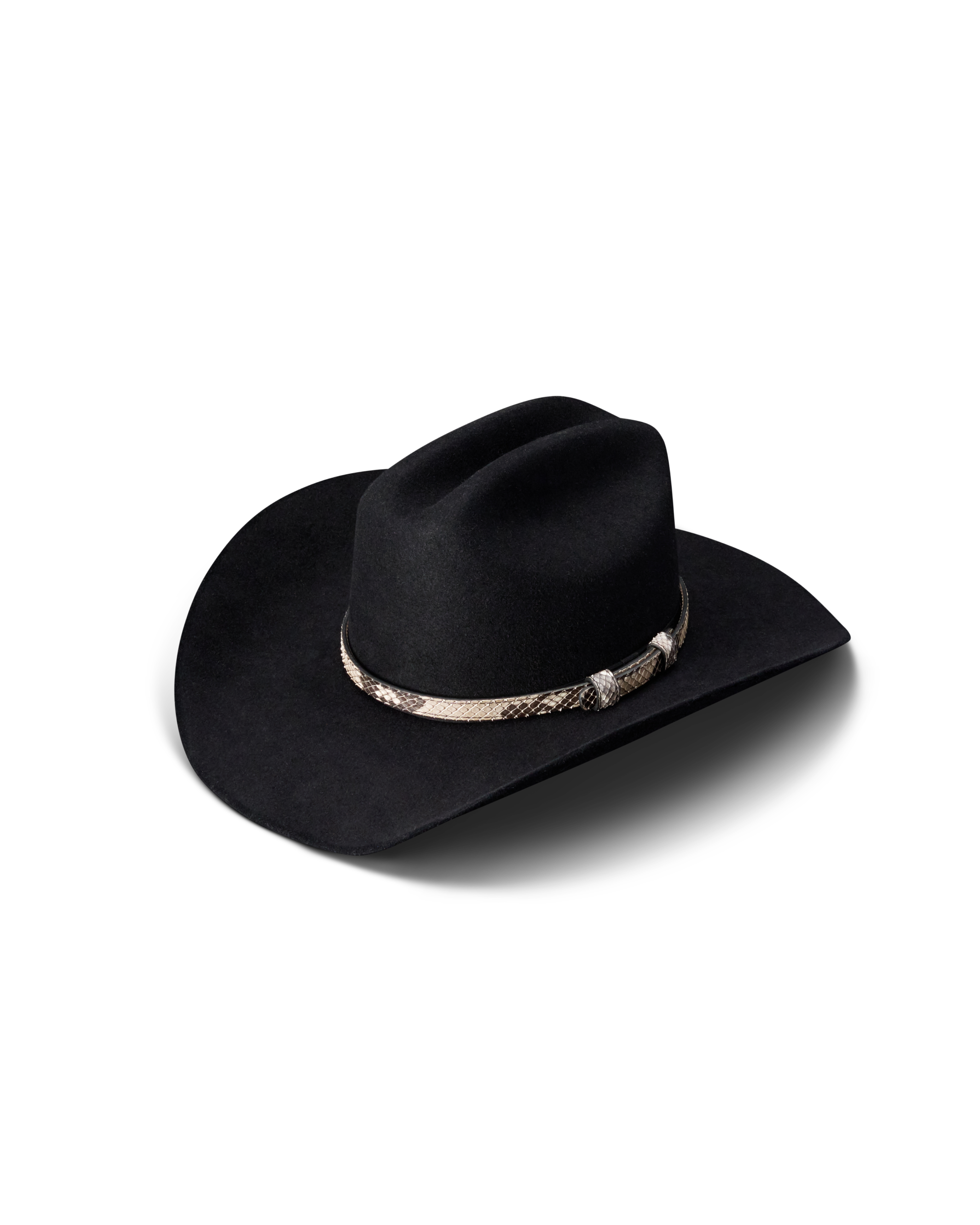 Hat Band - Black Bone Python