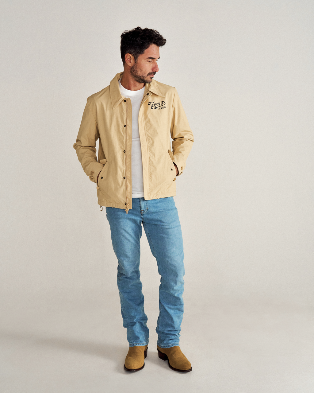 Men's Coaches Jacket - Khaki Nylon