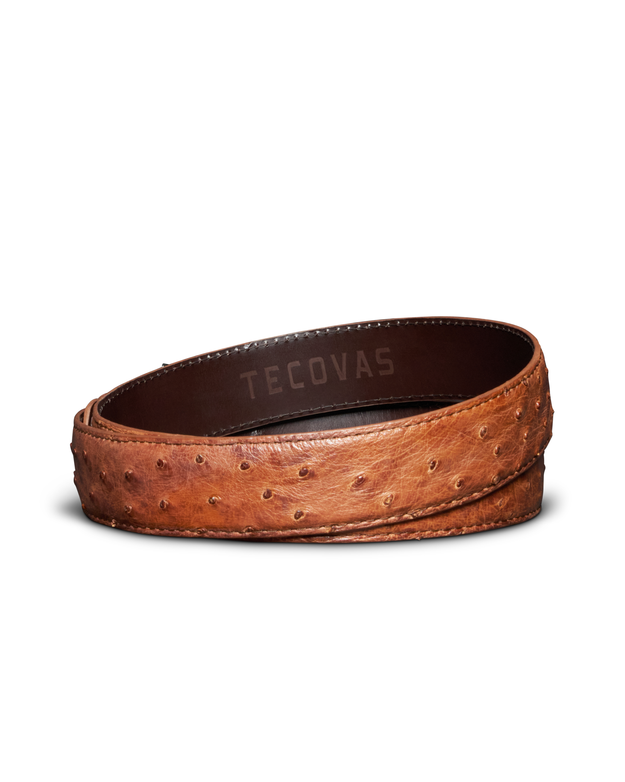 Men's Ostrich Belt - Russet Ostrich