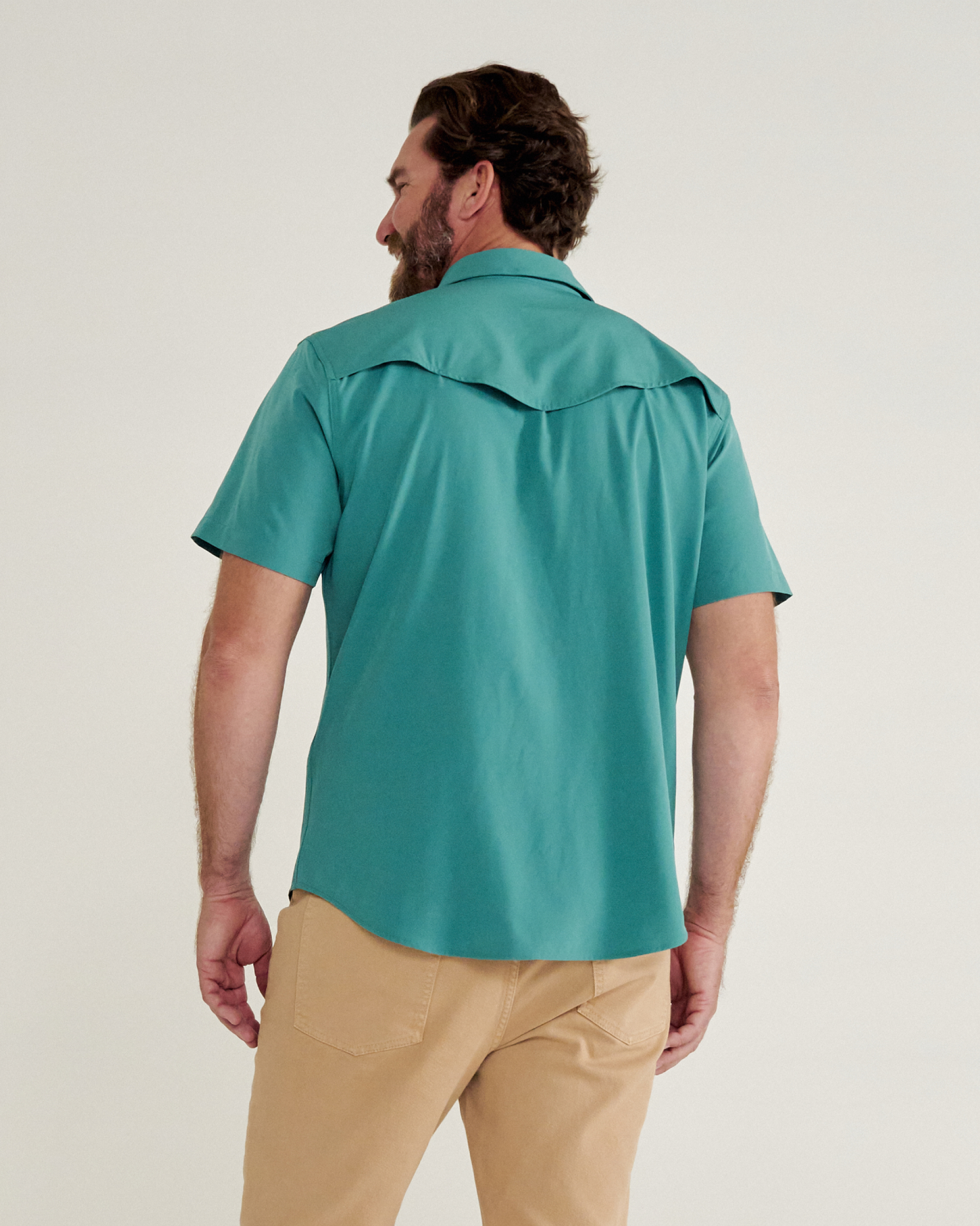 Men's Performance Short Sleeve Western Pearl Snap - Classic Fit - Deep Jungle Performance