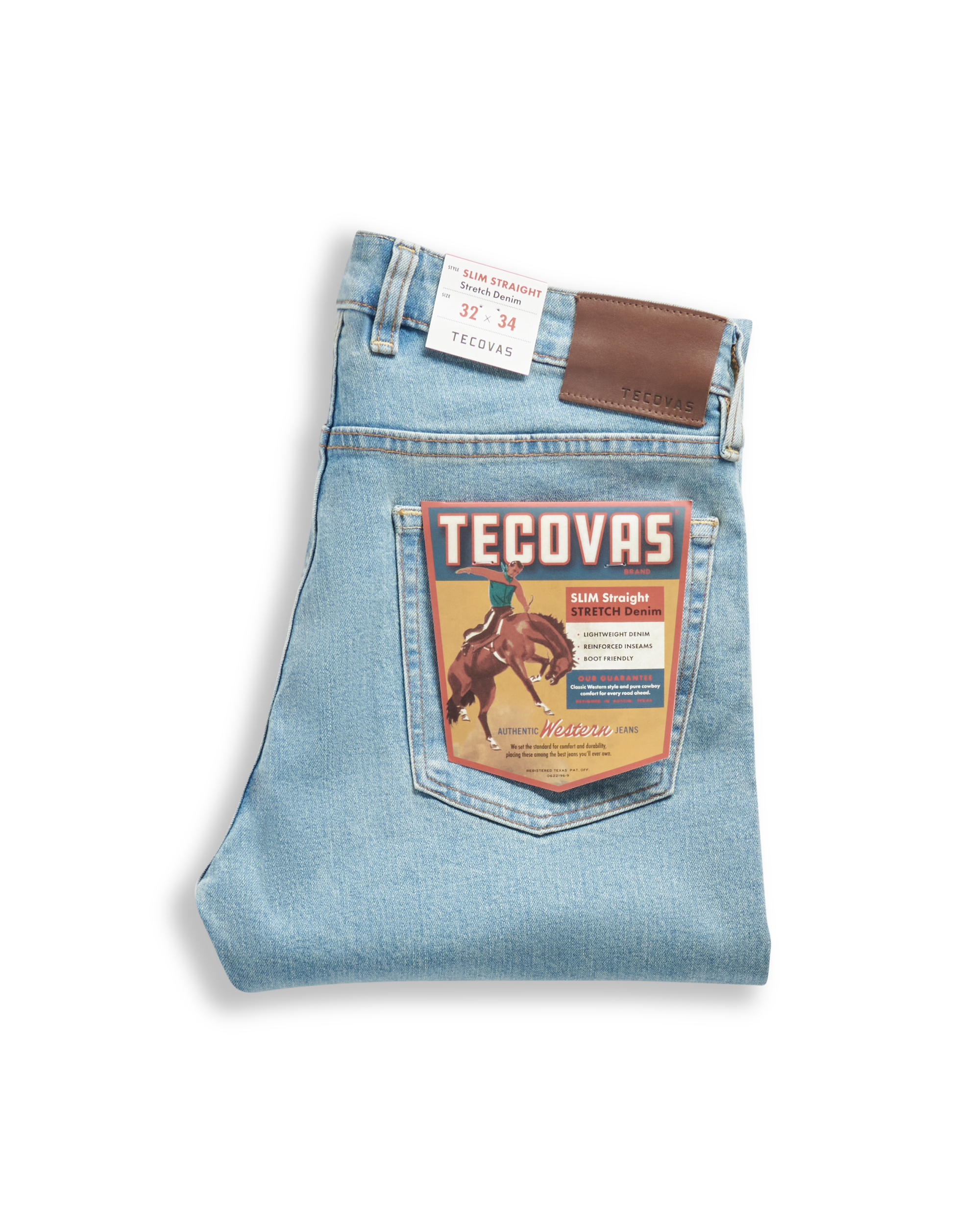 Men's Slim Straight Stretch Denim - Light Stone Wash Stretch Denim