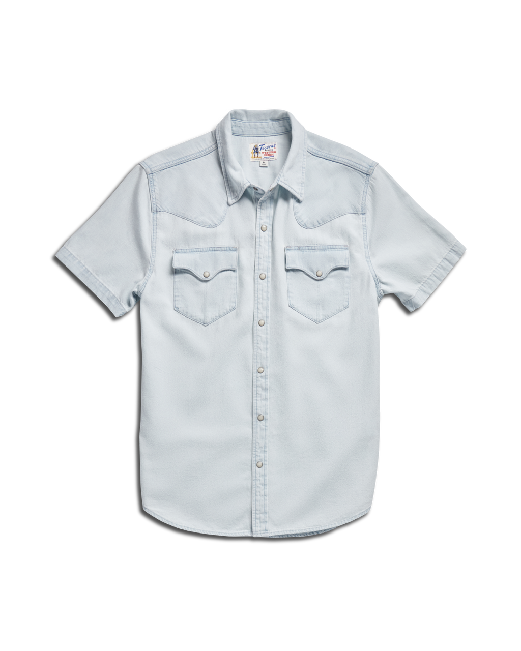 Men's Denim Short Sleeve Pearl Snap - Ultra Light Denim