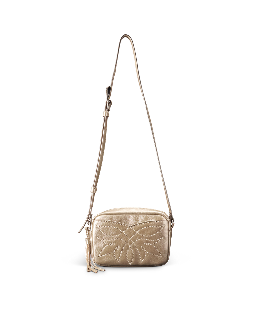 Flower Mini Crossbody - Gold Cowhide