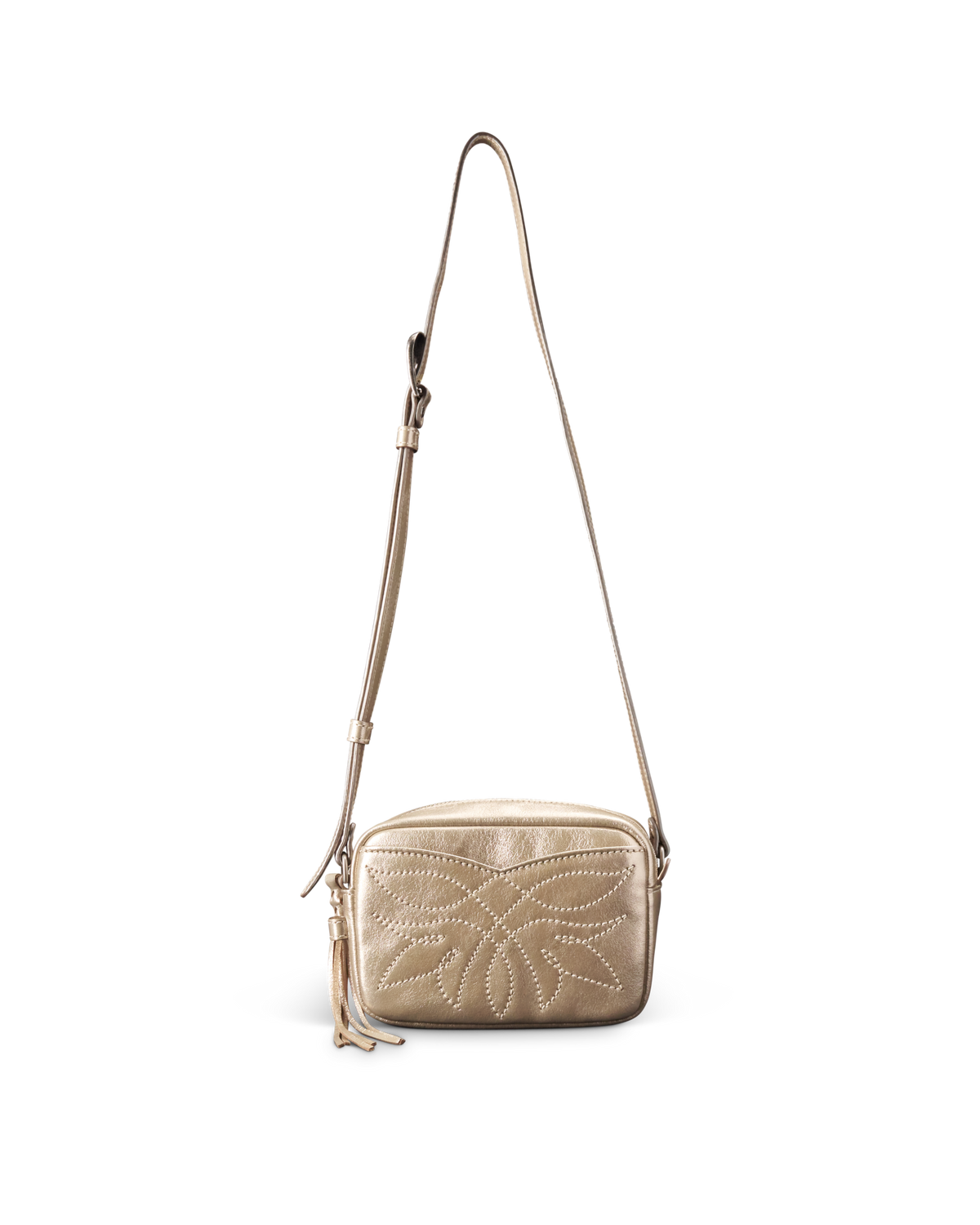 Flower Mini Crossbody - Gold Cowhide