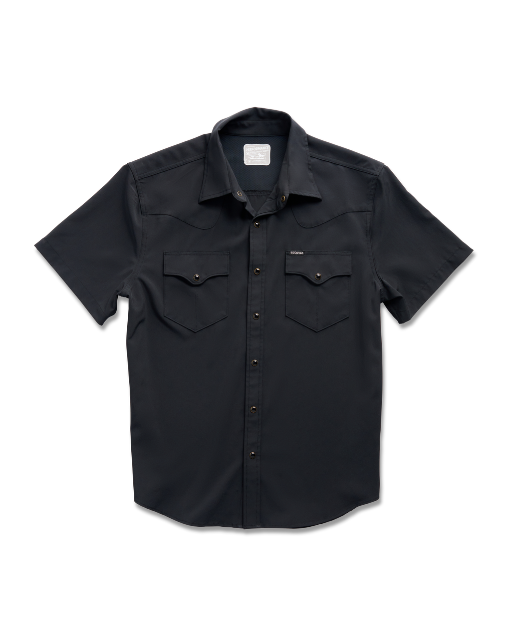 Men's Performance Short Sleeve Western Pearl Snap - Classic Fit - Black Performance